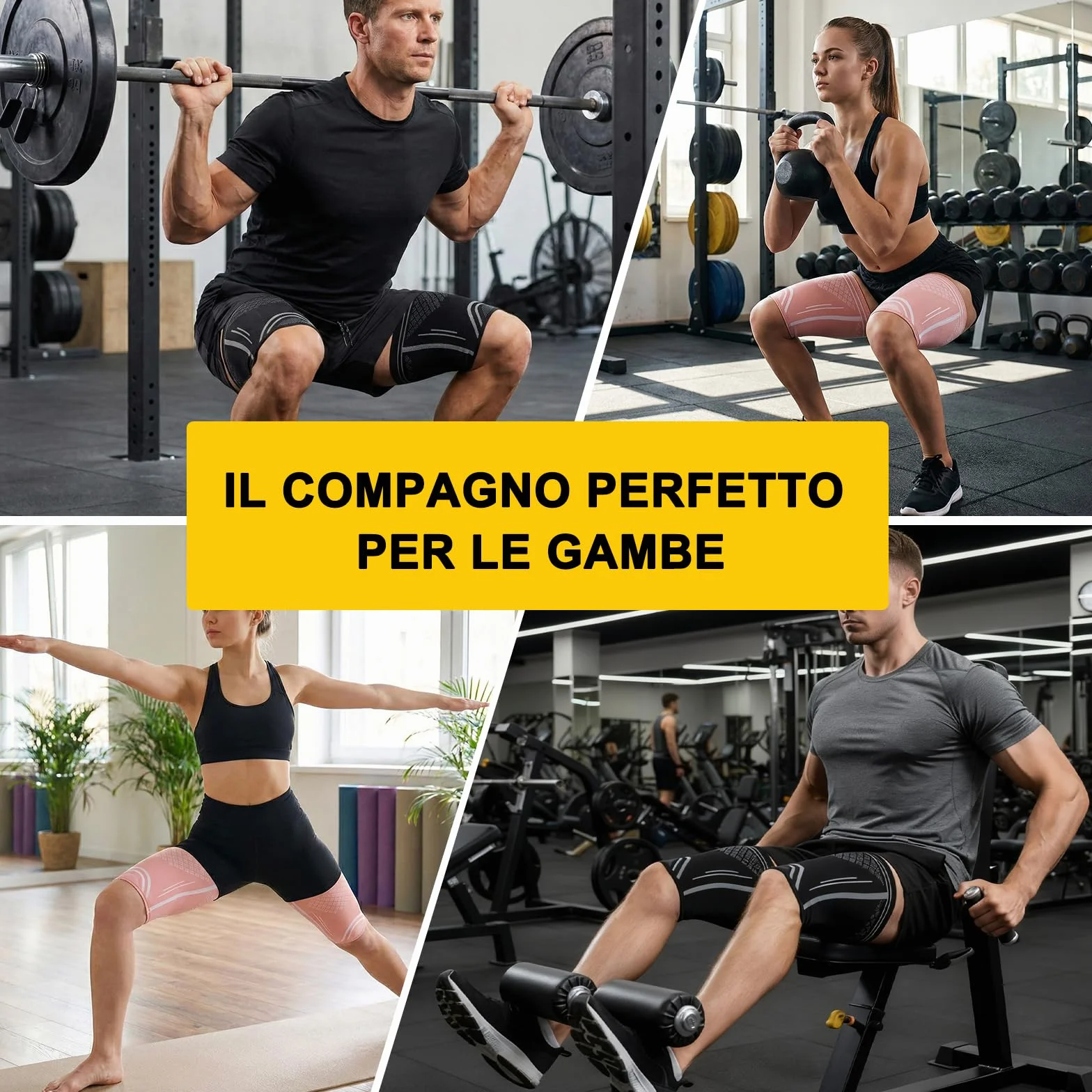 NuCamper Fascia Elastica Coscia Compressione, Supporto Cosciera Sportiva per Uomo e Donne, Tutore Quadricipite Bicipite Femorale Antiscivolo