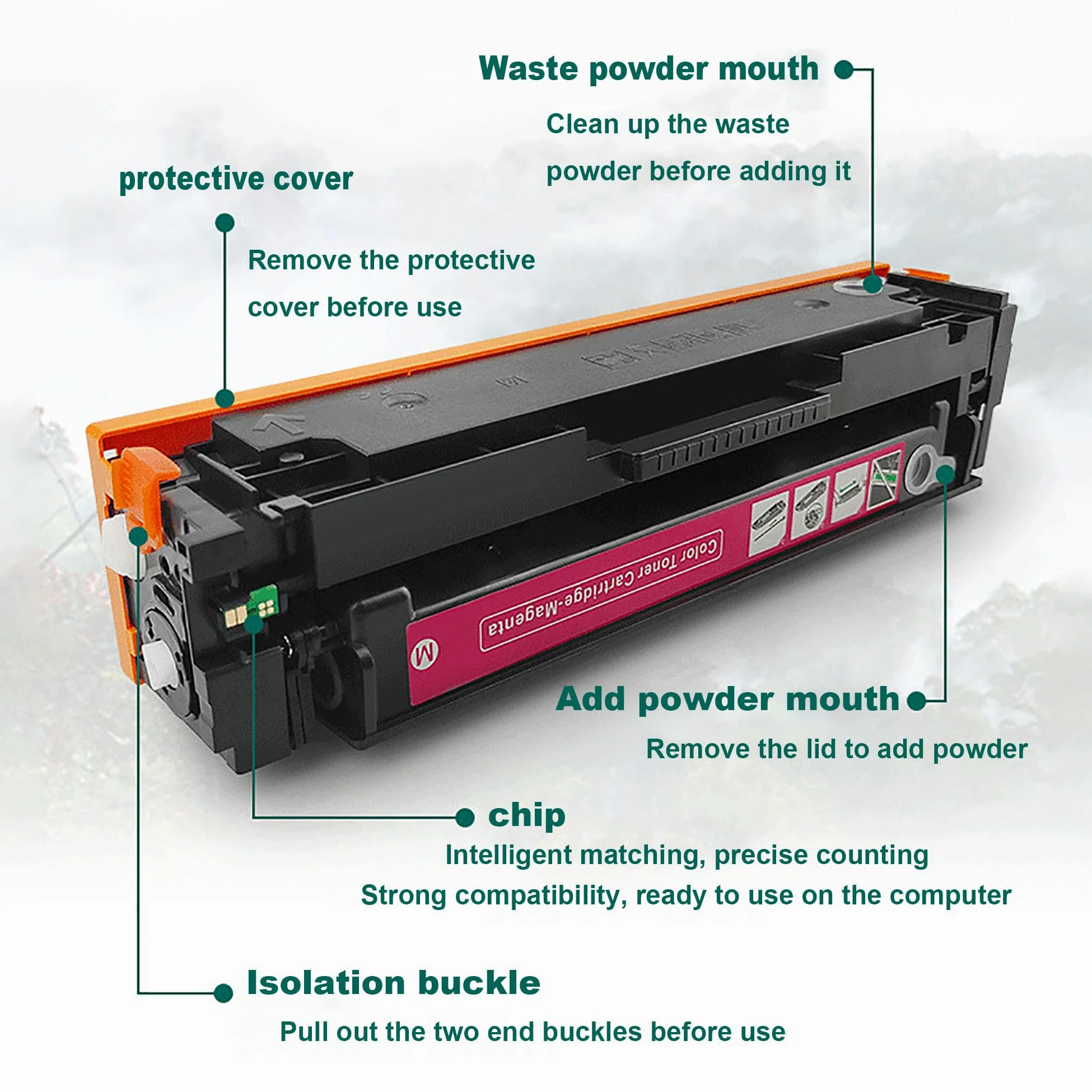 Cartuccia di Toner 415X, con chip, ad alta resa, cartuccia di inchiostro 415X Compatibile con stampante per HP Color LaserJet Pro M454DN/M454DW/MFP M479DW/M479FDN/M479FDW