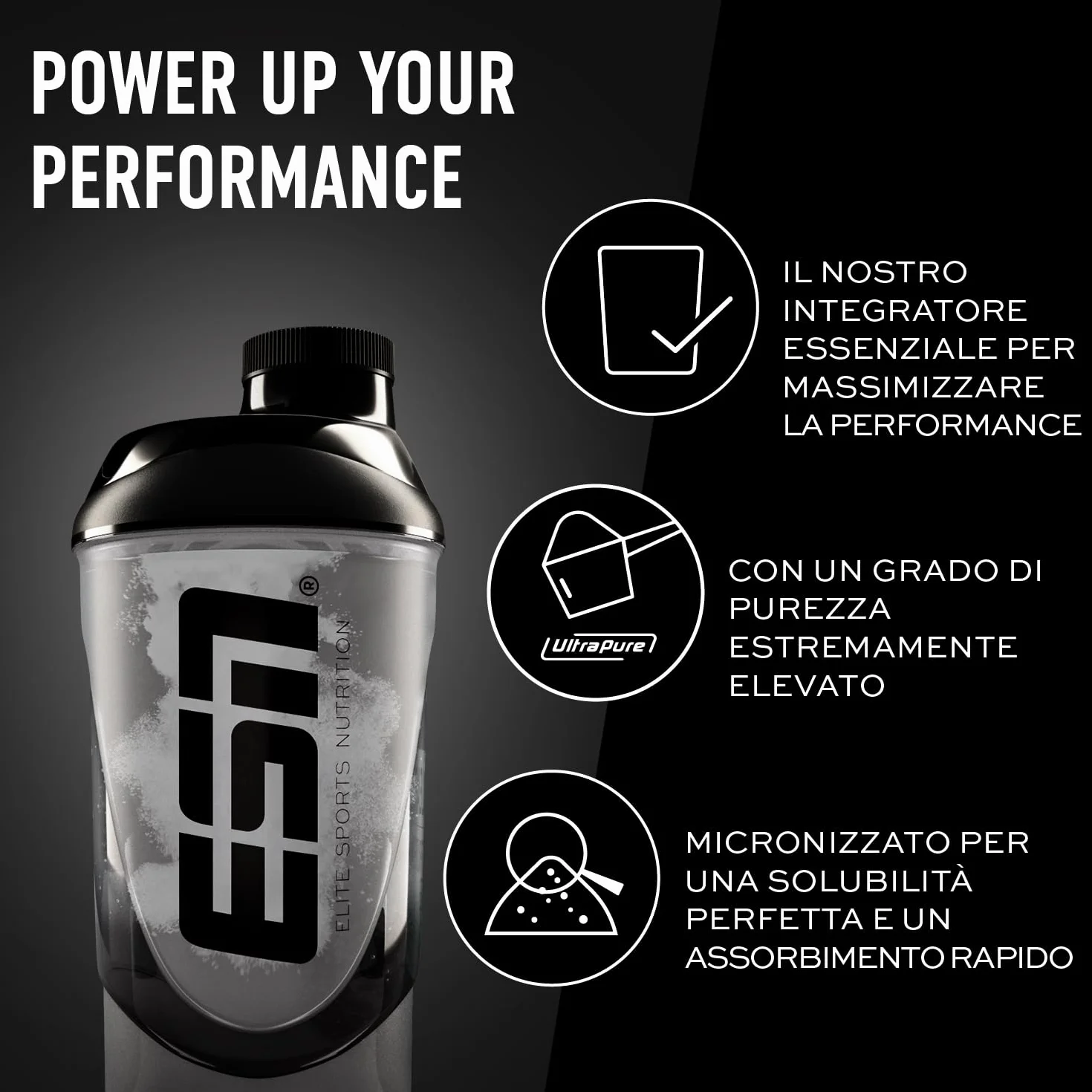 ESN Ultrapure Creatina Monoidrata in Polvere Pura 500 g - Integratore Vegano per Allenamento e Sport