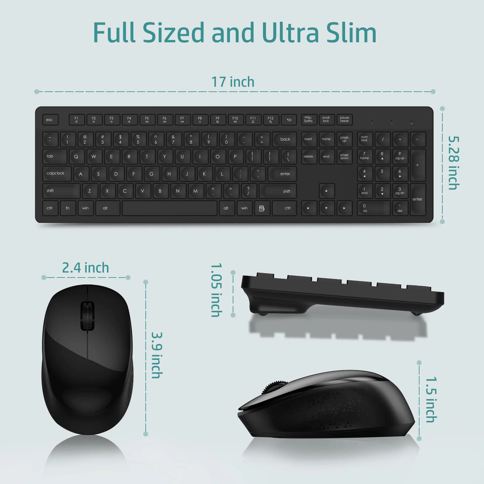 Set Wireless con Tastiera e Mouse K786 Nero