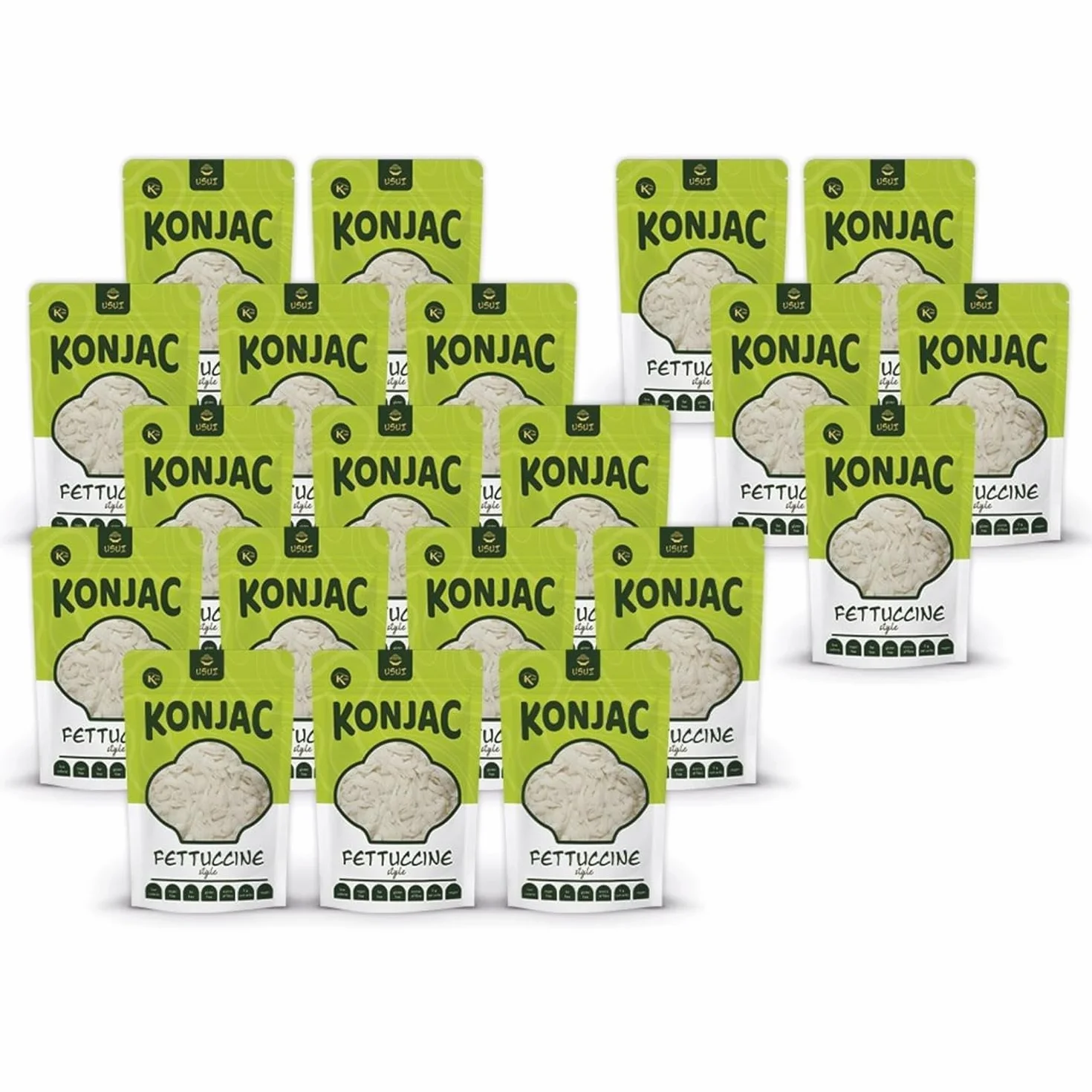 USUI Fettuccine di Konjac 20 pezzi – Shirataki pasta Low Carb Keto senza glutine ipocalorico (20×270g)