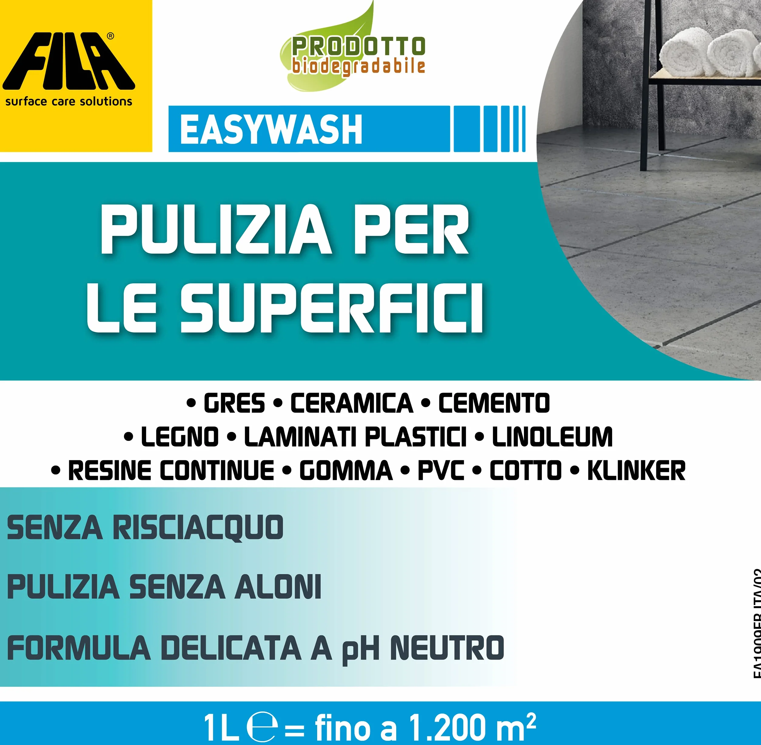 FILA EASYWASH Detergente Neutro Multisuperficie 1 Litro