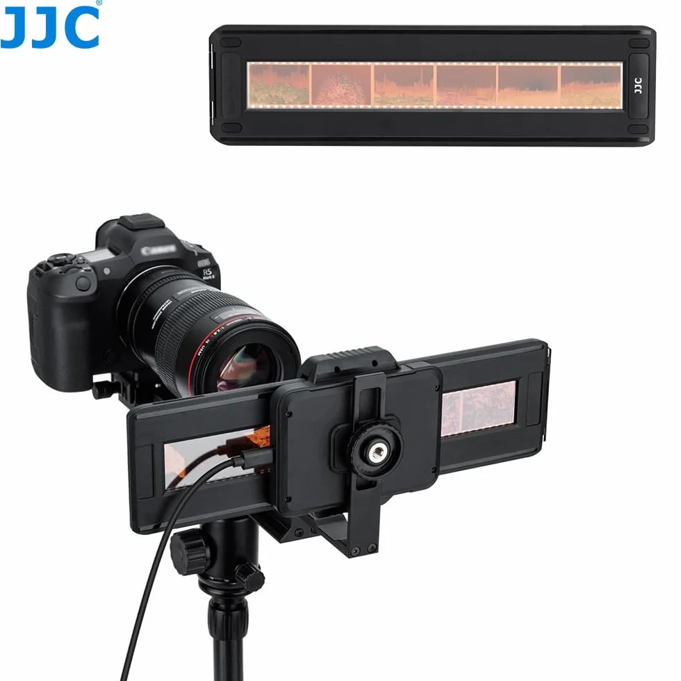 JJC Adattatore digitalizzatore per pellicole 35 mm e 120, scanner negativo con retroilluminazione LED, aste regolazione 135 e 120