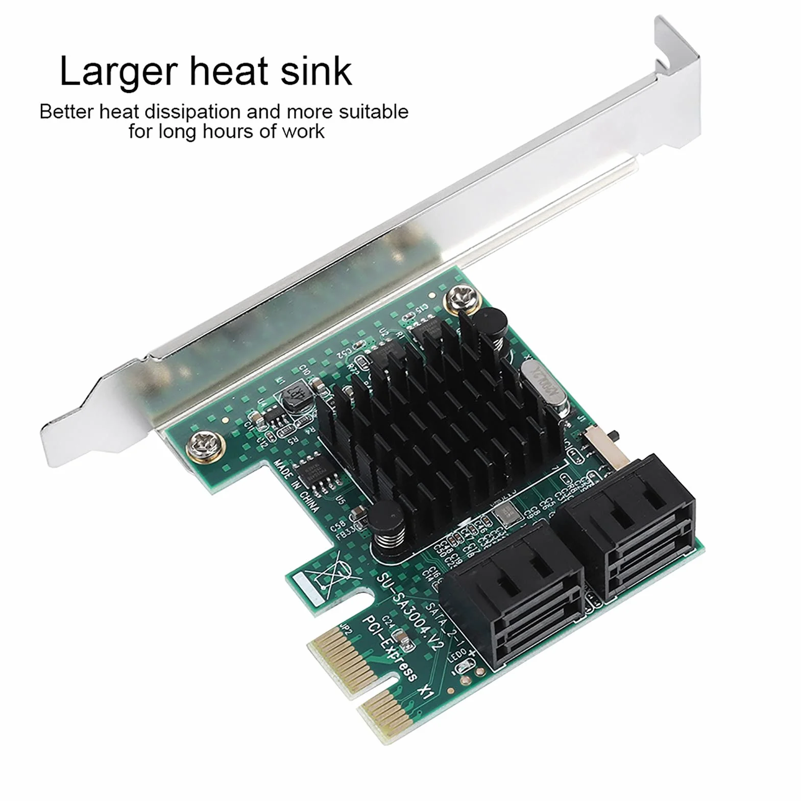 Bewinner Scheda di espansione a 4 porte da PCIE a SATA 3.0 Scheda di espansione 6G SATA 3.0 Scheda di espansione PCI Express Scheda PCIe per XP / 2003 / Vista / / /