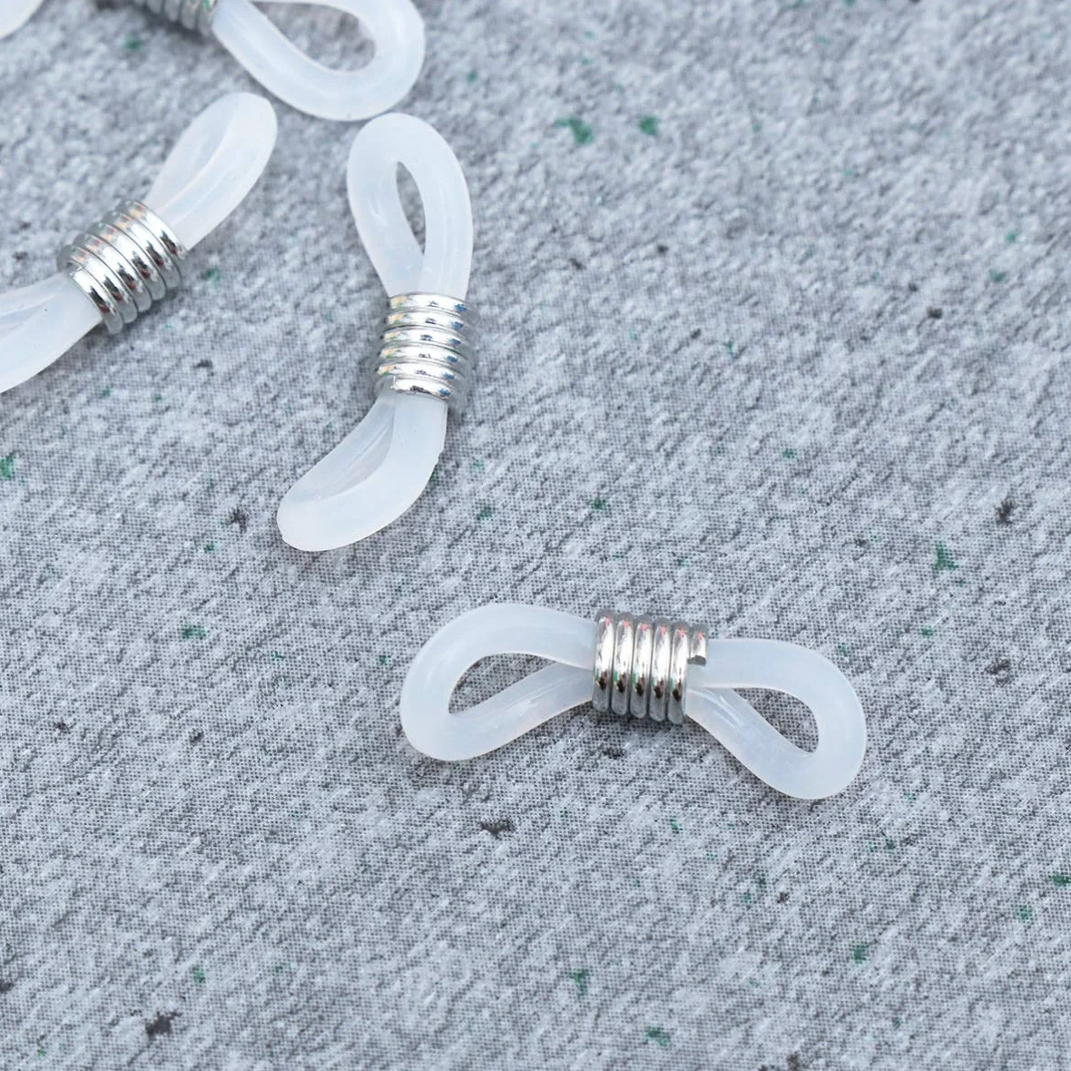 SUPVOX 100 Pezzi Anelli Regolabili Silicone Catena Antiscivolo Argento