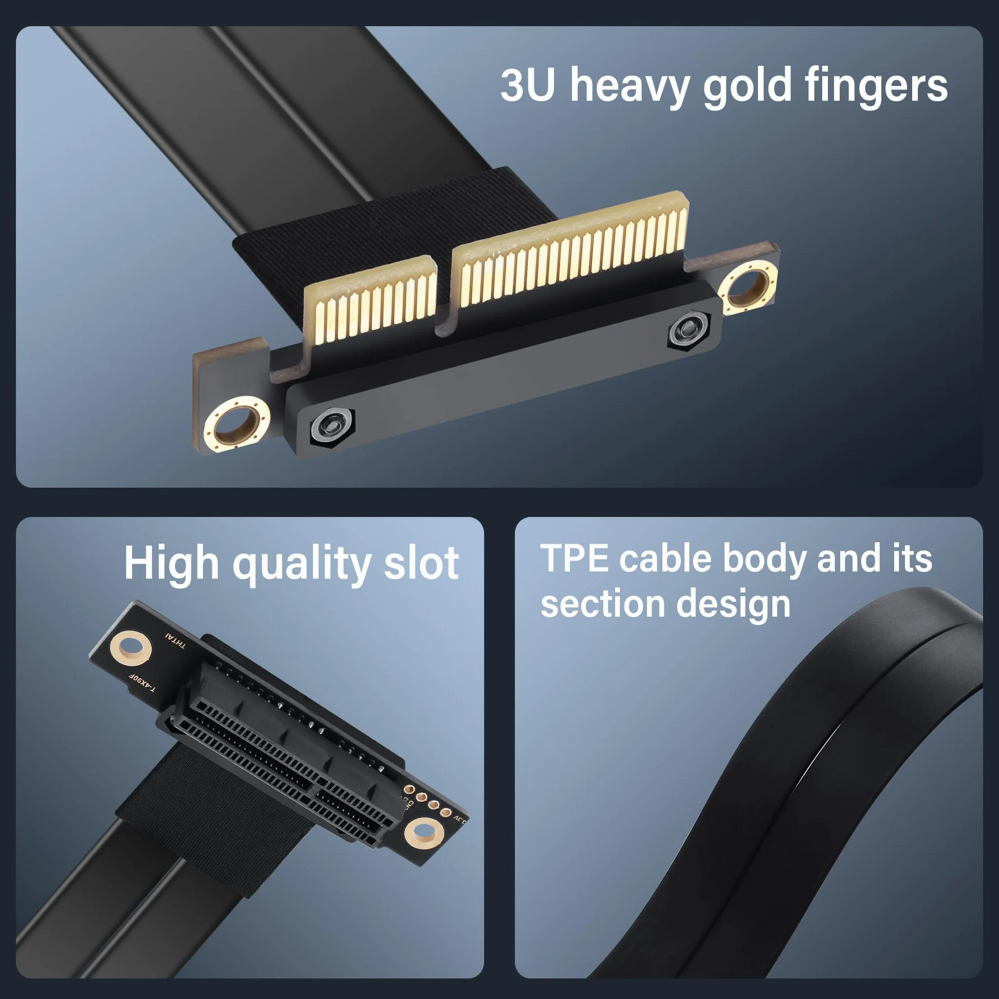 SinLoon - Cavo di estensione PCIe 3.0 X4, riser da 90 gradi, cavo PCI-E 4X maschio a femmina, 20 cm (90 gradi)