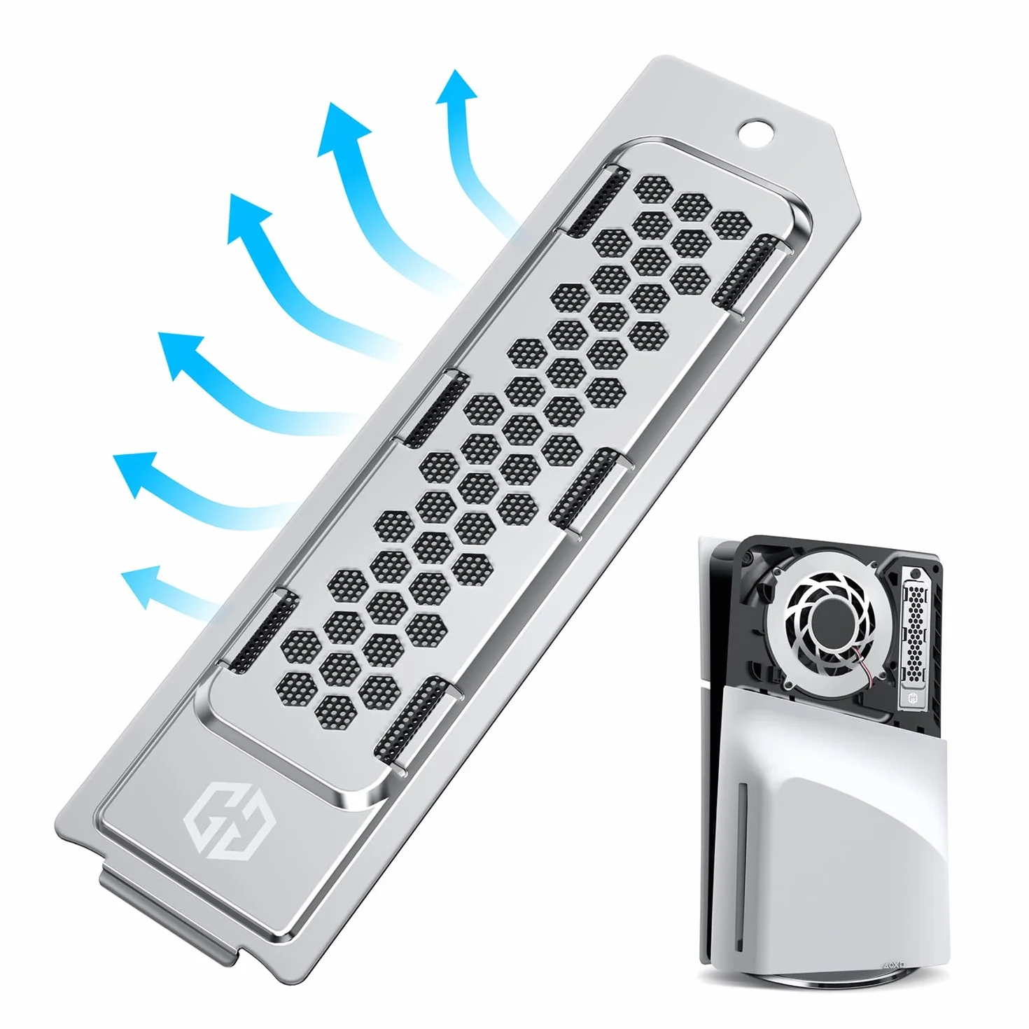 GRAUGEAR Copertura in metallo per dissipazione del calore per slot di espansione SSD M.2 sottile per PS5 Pro PS5 | Adatta per SSD PS5 NVMe con dissipatore di calore, nuovo foro cellulare traspirante