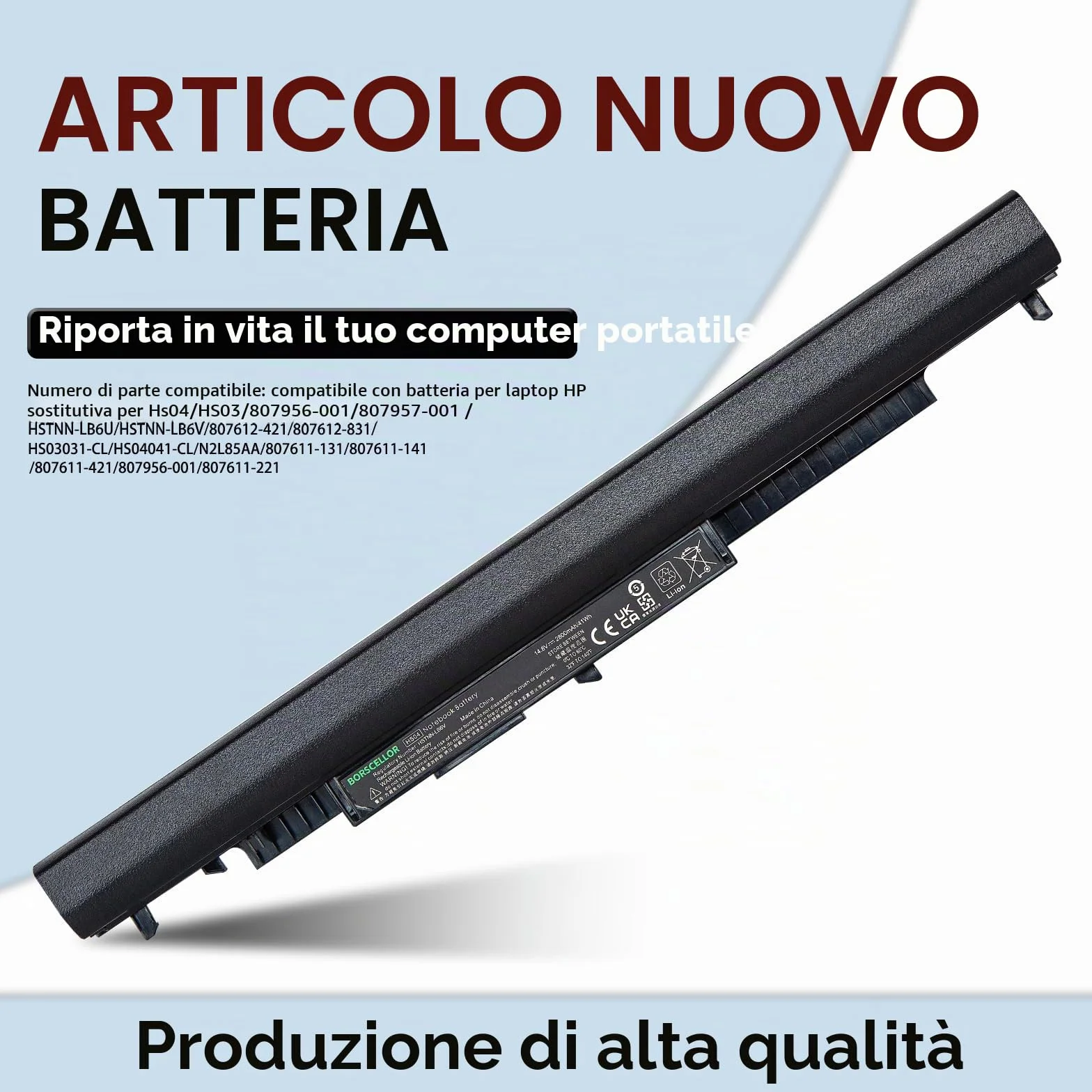 HS04 HS03 Batteria 807956-001 807957-001 per Laptop HP 240 G4 245 G4 246 G4 250 G4 807611-421 807612-421 HSTNN-LB6V HSTNN-LB6U 15-AF067SA15-BA042NG TPN-I119 TPN-I120