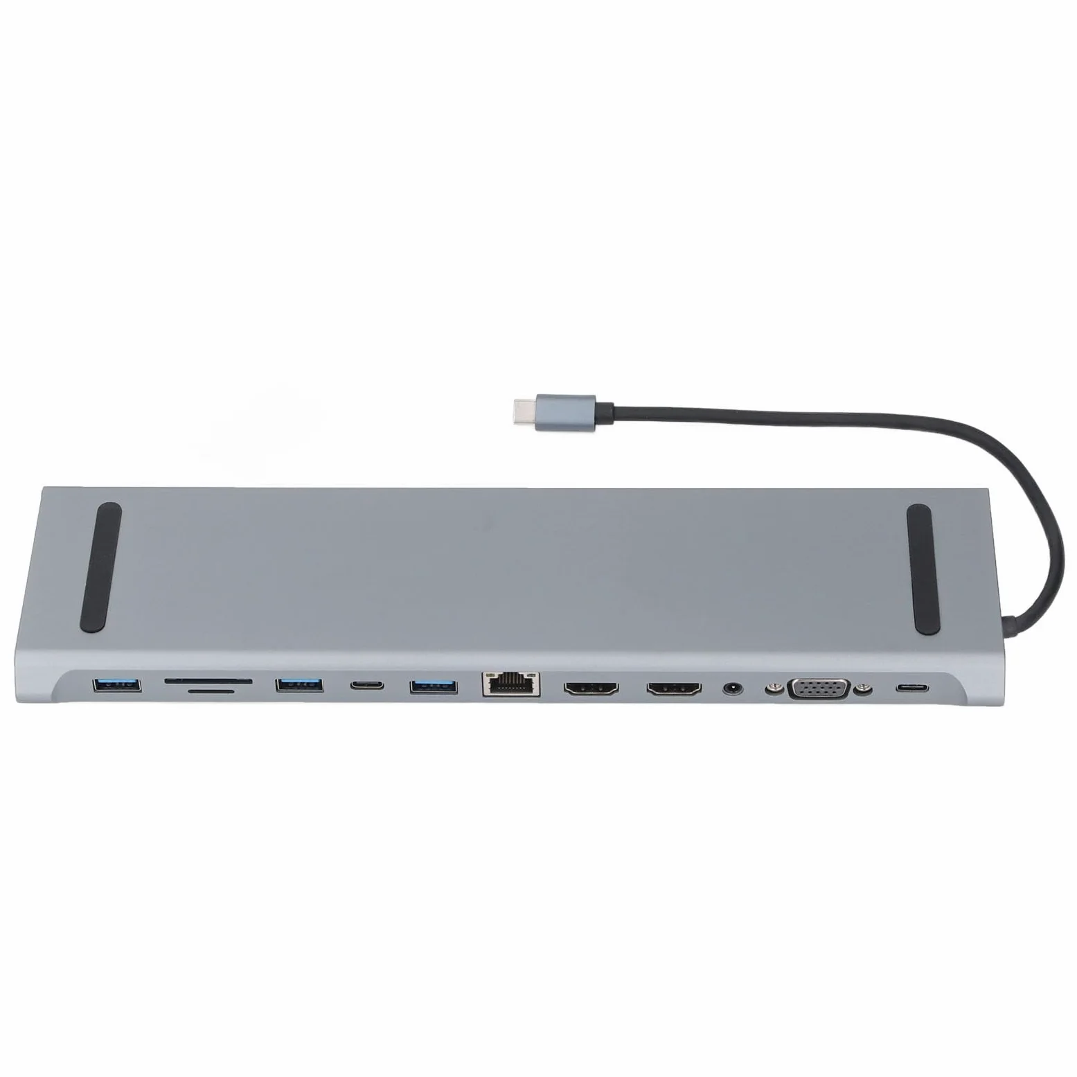 Fyearfly USB C DockingStation 12 in 1 USB C HUB STAZIONE 100W PD con VGA 2 USB 3.0 Ethernet SD/TF Slot Slot Gigabit Ethernet per Laptop