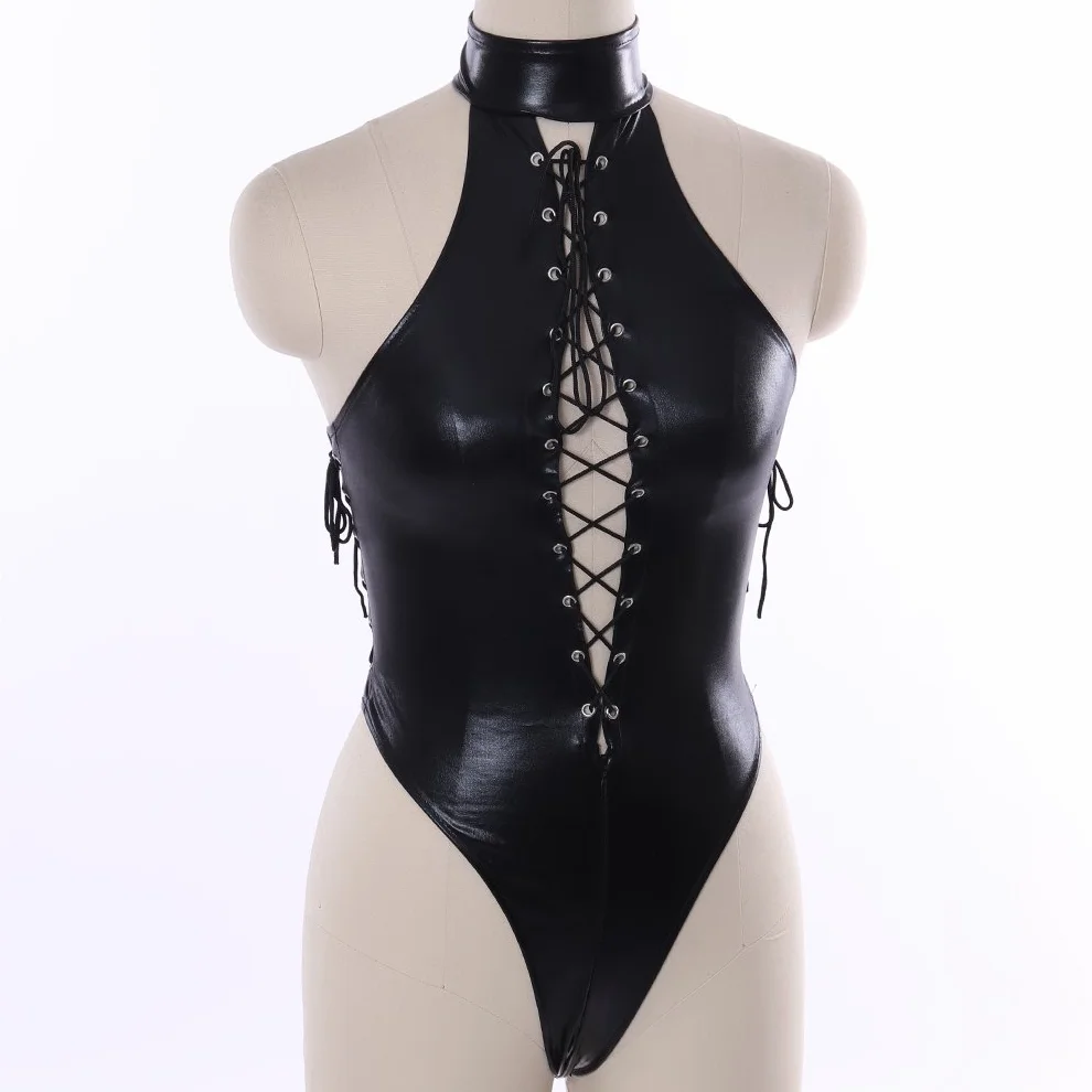PETMHS Leather Harness Corset Belt with Garter Straps Punk Body Suit