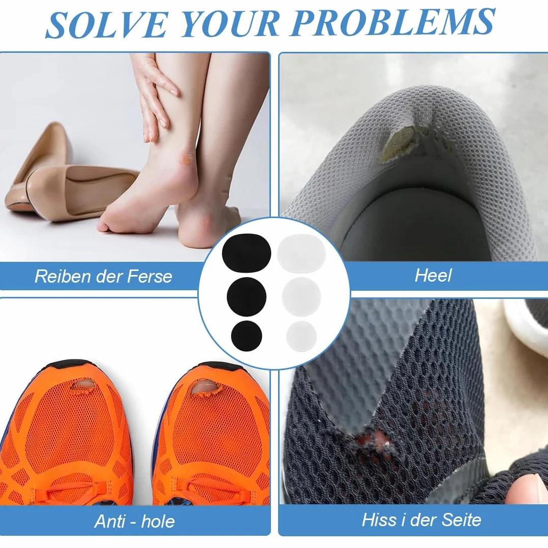 Kit 12 Toppe Adesive per Riparare Buchi delle Scarpe - Punte e Talloni