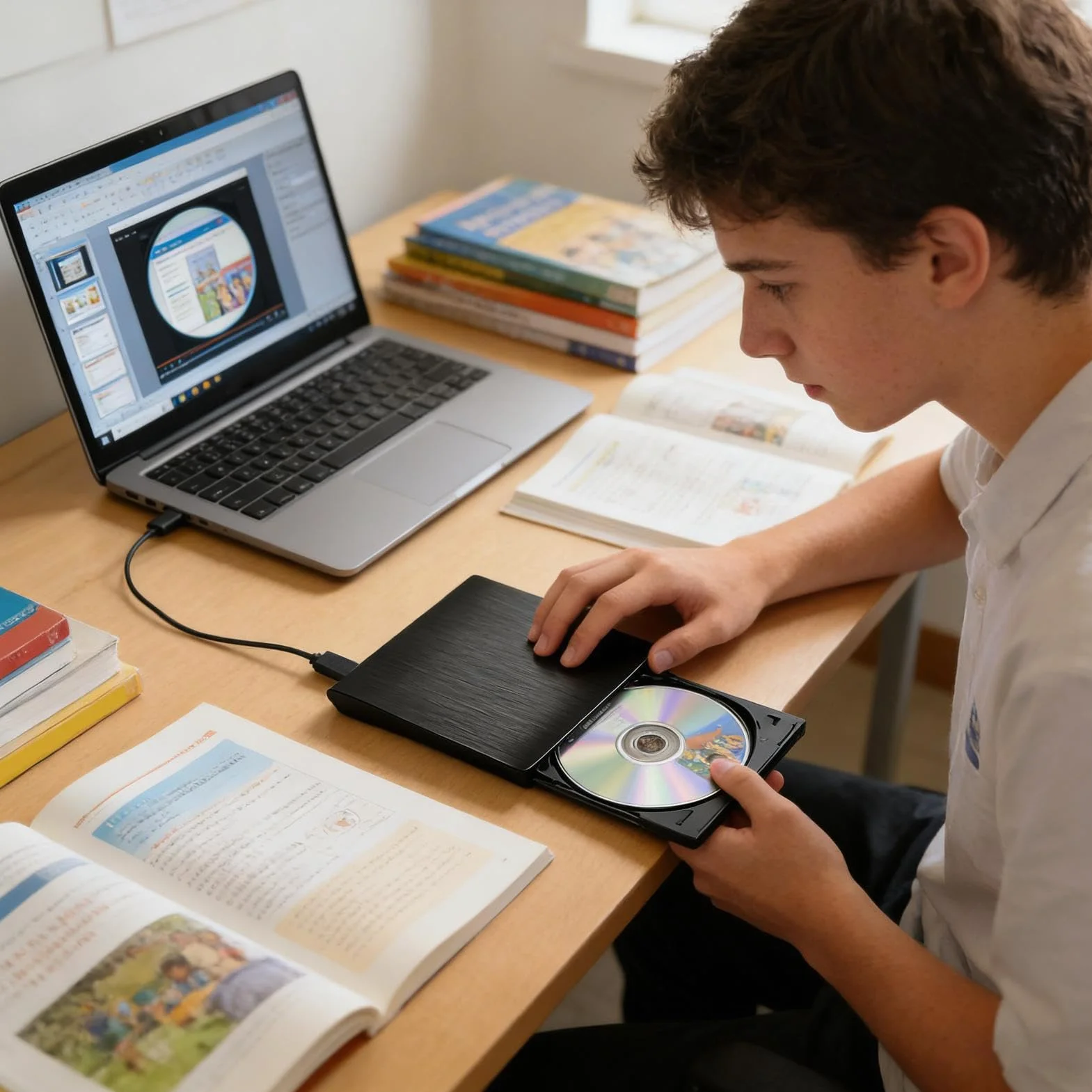 Unità disco esterna per computer portatile, sottile, USB 3.0, lettore di dischi USB 3.0, per casa, interni, ufficio, esterni, viaggi, PC desktop