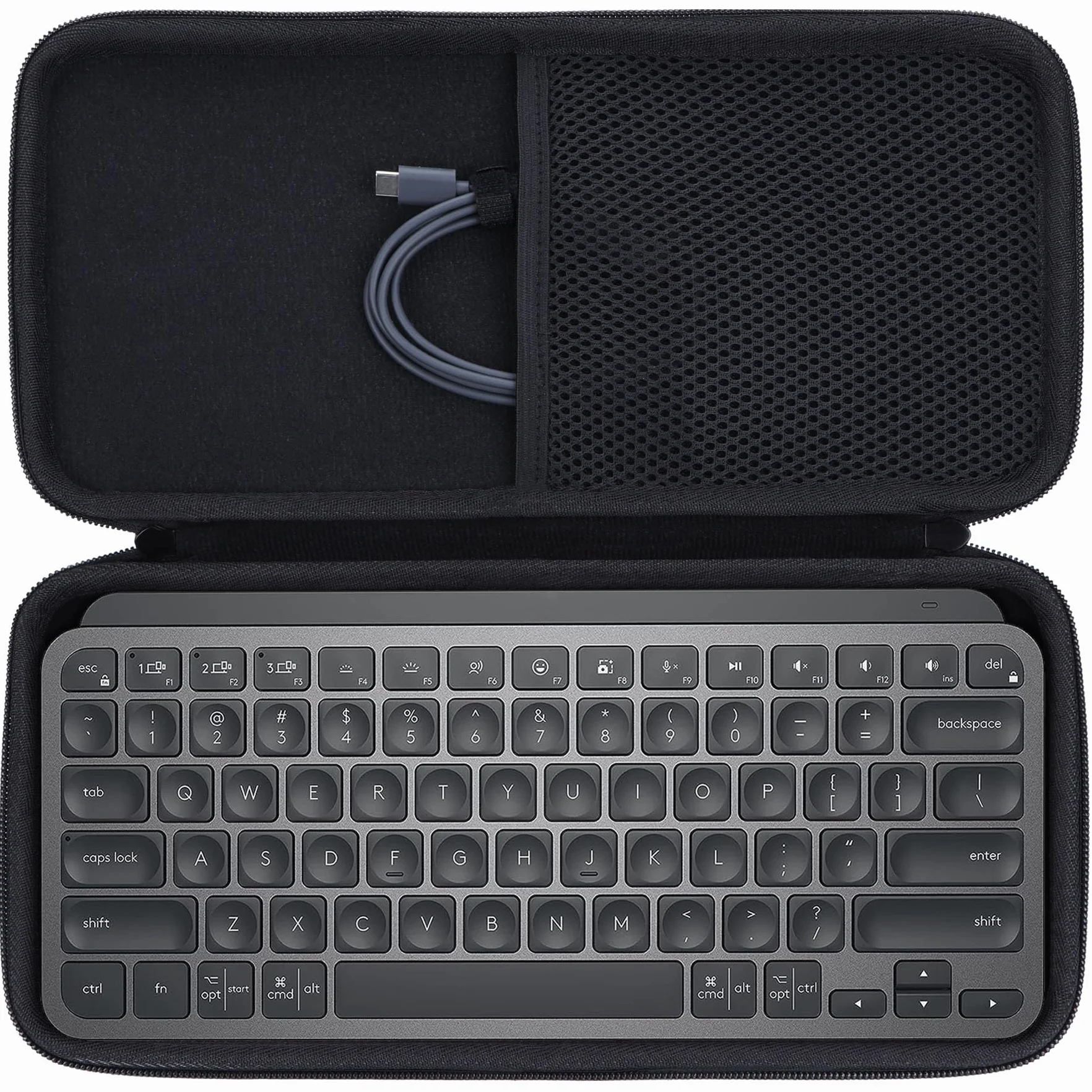 Lebakort Duro Viaggio Custodia per Logitech MX Keys Mini Tastiera Wireless Illuminata