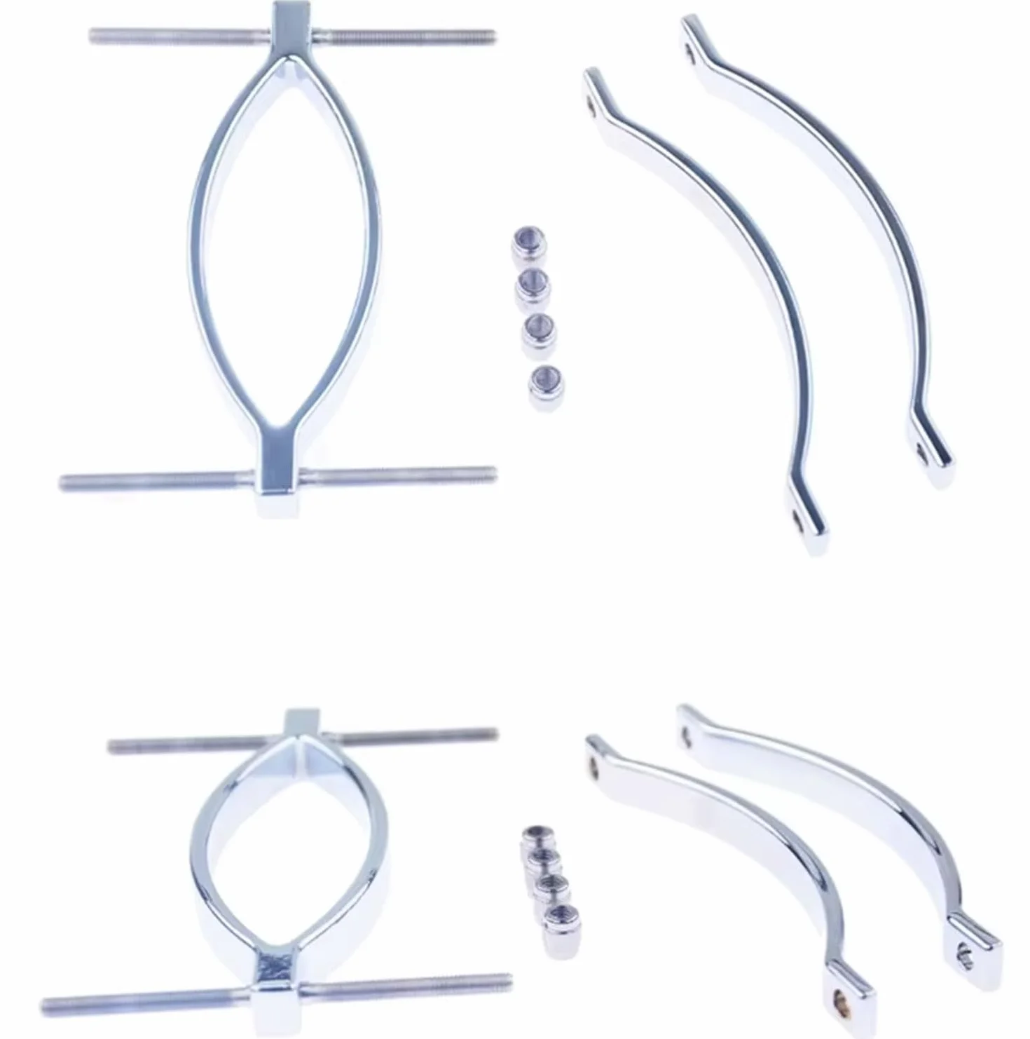 Divaricatore labbra regolabile in metallo – Pinza vaginale per donne BDSM, bordi arrotondati