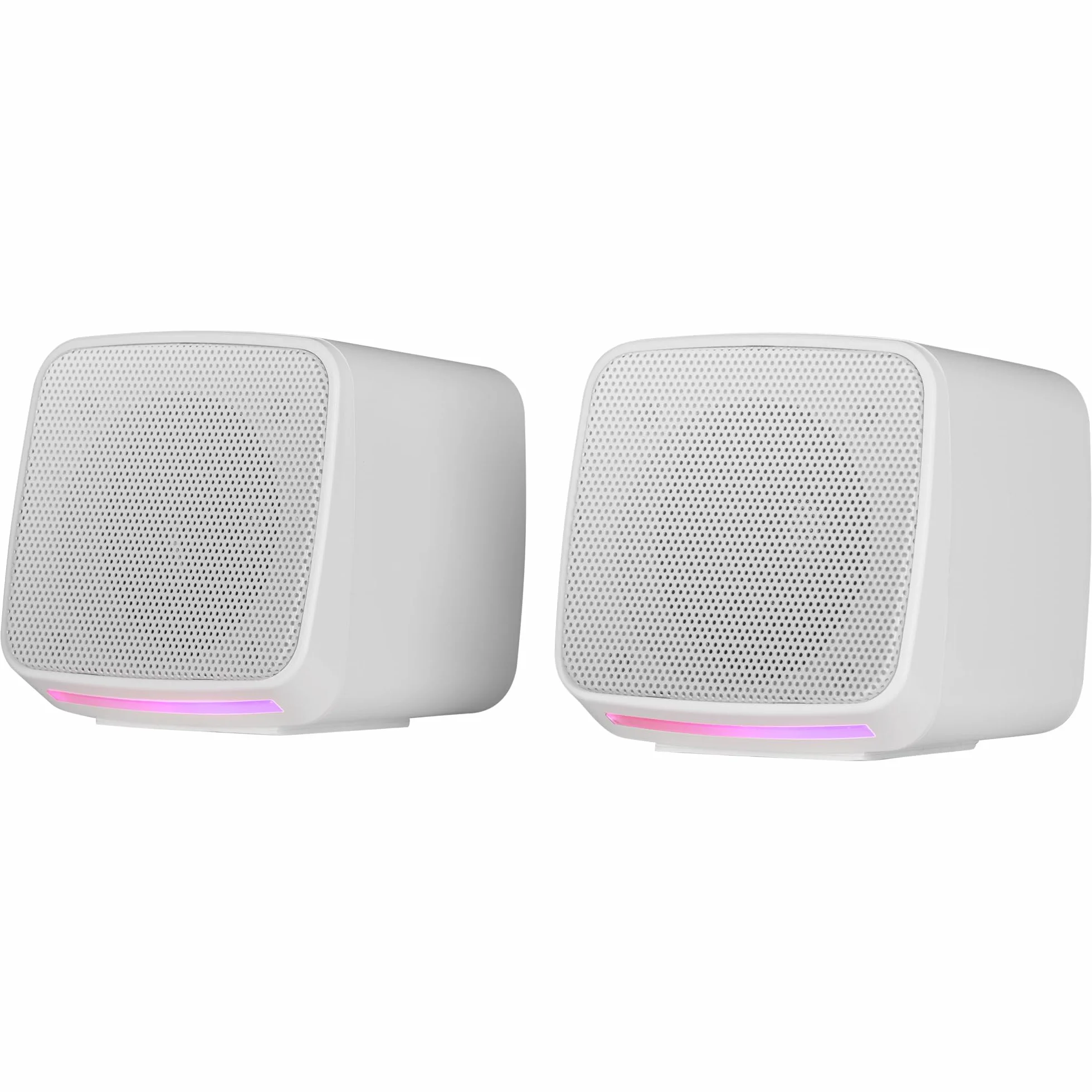 MARSGAMING MS-PRO Altoparlanti Gaming Compatti 10W RGB Flow Dinamica, Controllo Volume Jack 3.5mm, Bianco