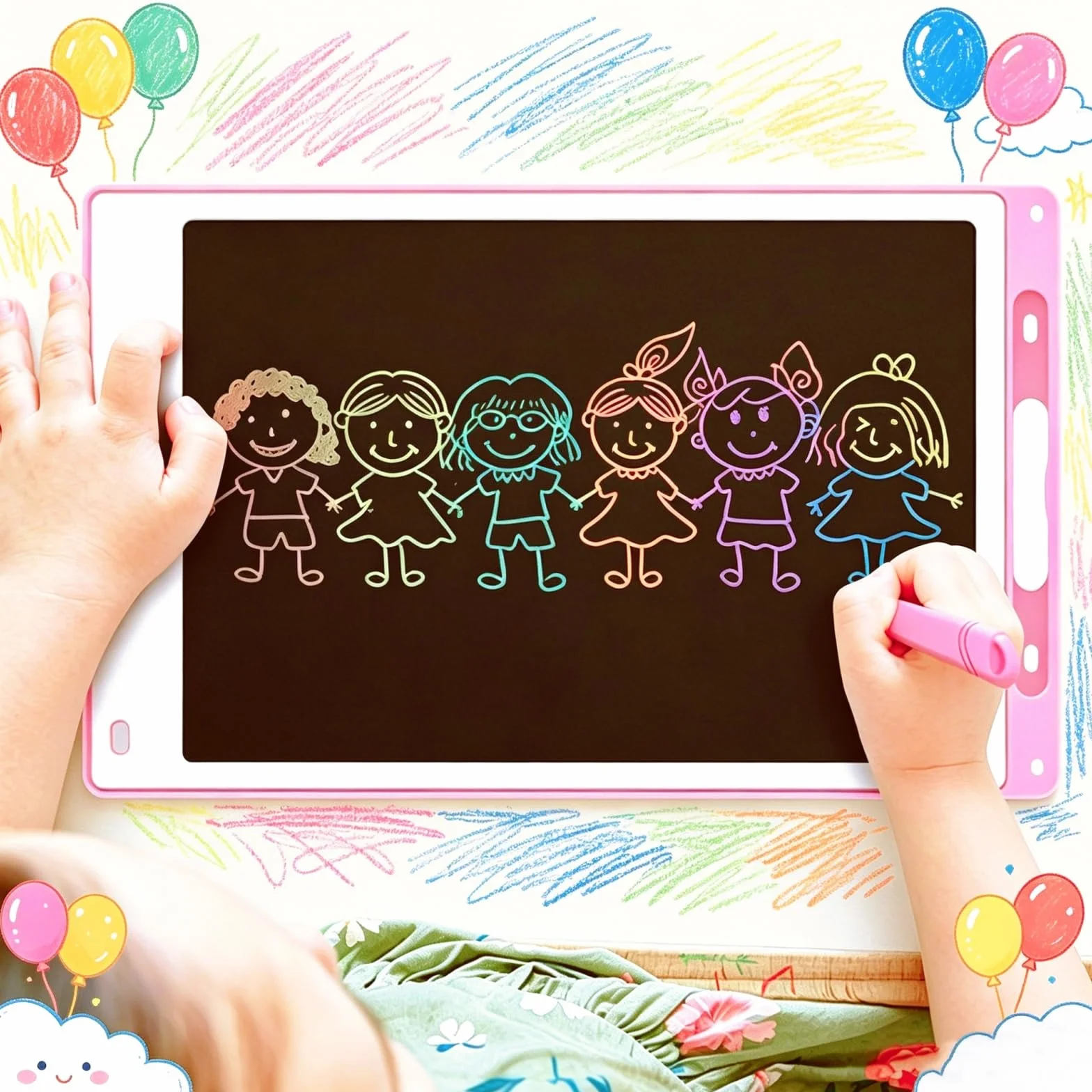 Tavoletta Grafica LCD 8.5" Rosa z Penna – Lavagna Elettronica Portatile per Bambini Impermeabile Antiurto