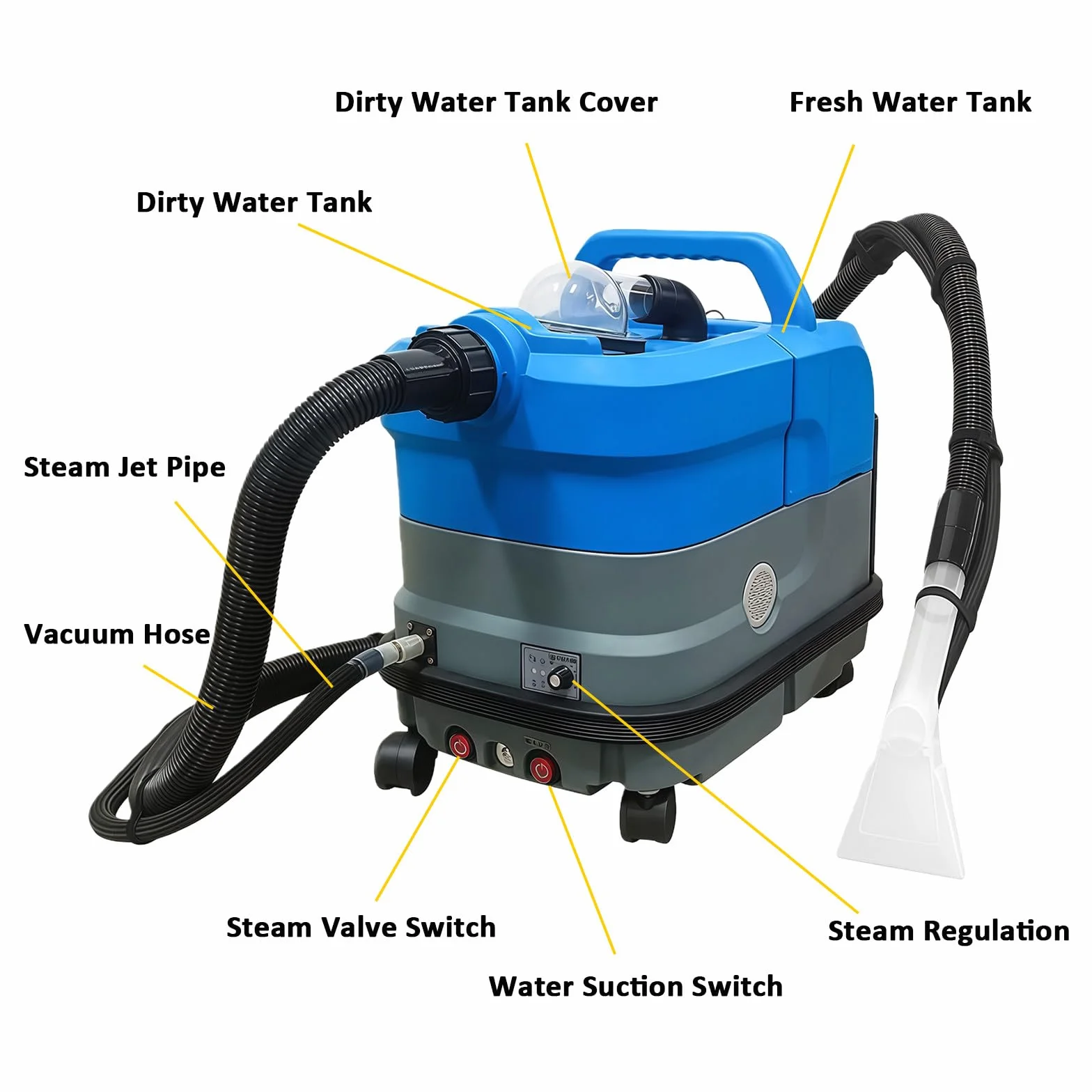 BANGBANGJI Set estrattore riscaldato per Moquette, 7,5L Serbatoio Pulito+12L Sporco, 6 Accessori