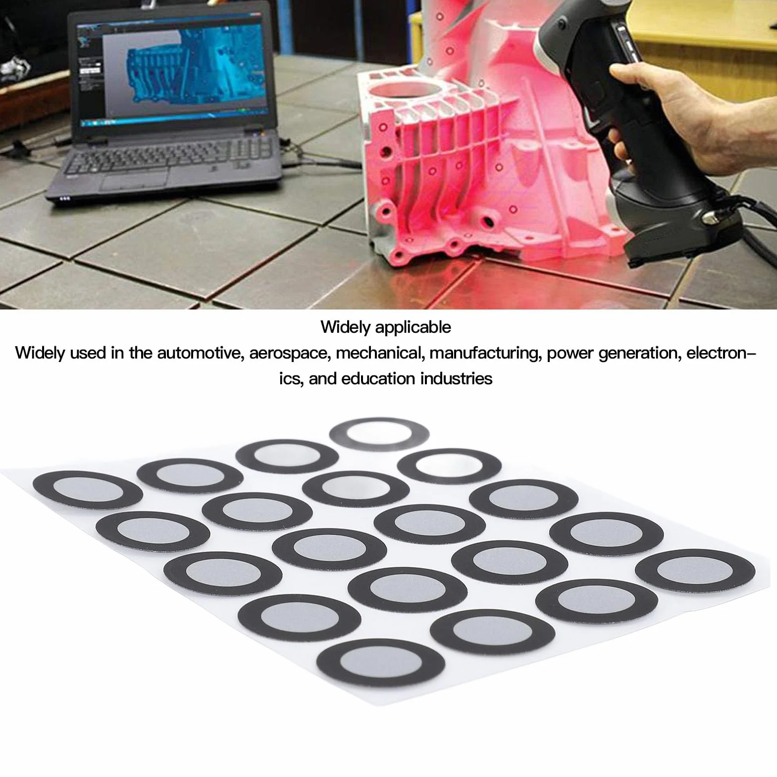 Marker per Scansione 3D 200 Pezzi 12 mm per Scanner 3D, Marcatori a Riflessione Diffusa