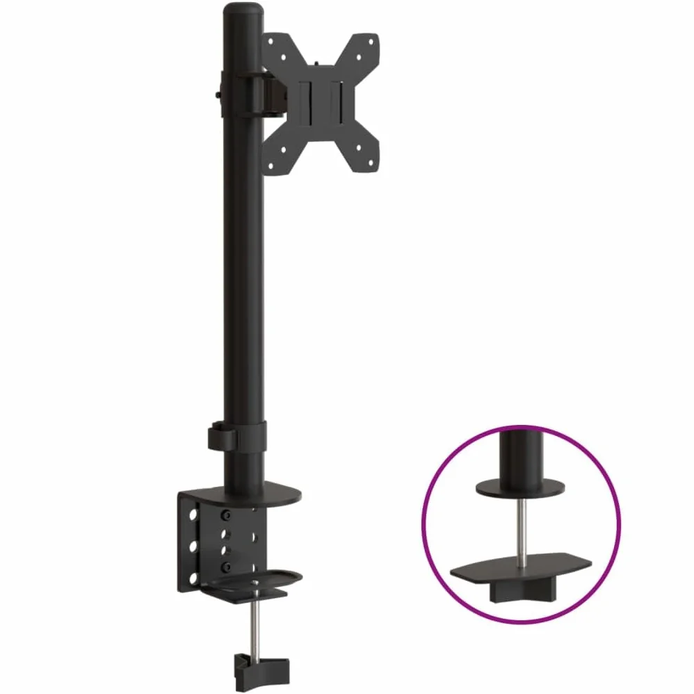 Supporto per monitor in acciaio, supporto per monitor VESA 75/100 mm per schermi da 13-32 pollici, regolabile in altezza, orientabile, inclinabile, portata fino a 10 kg, supporto da tavolo per