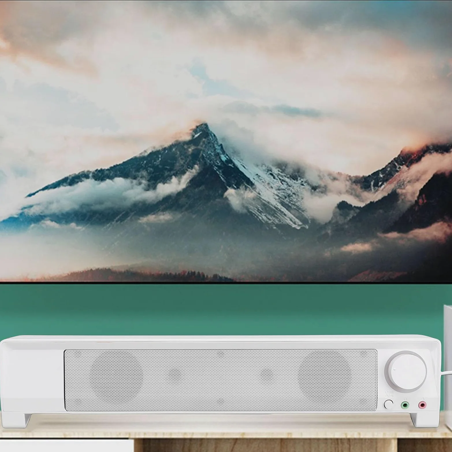VGEBY Soundbar per Computer, Materiale ABS, Suono Chiaro con Bassi, per PC Desktop e Dispositivi Intelligenti, Ingresso USB da 3,5 Mm