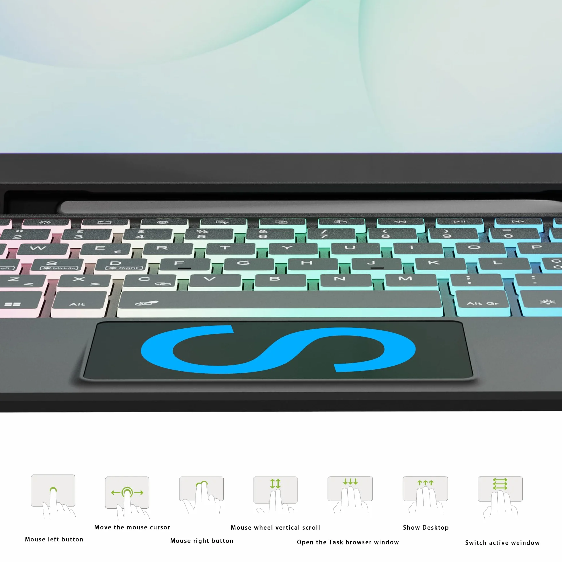 Custodia con tastiera per Samsung Galaxy Tab A11+ Plus 2025/A9+ Plus 2023 11": tastiera retroilluminata 7 colori con trackpad Intelligente - tastiera wireless rimovibile con Layout italiano QWERTY