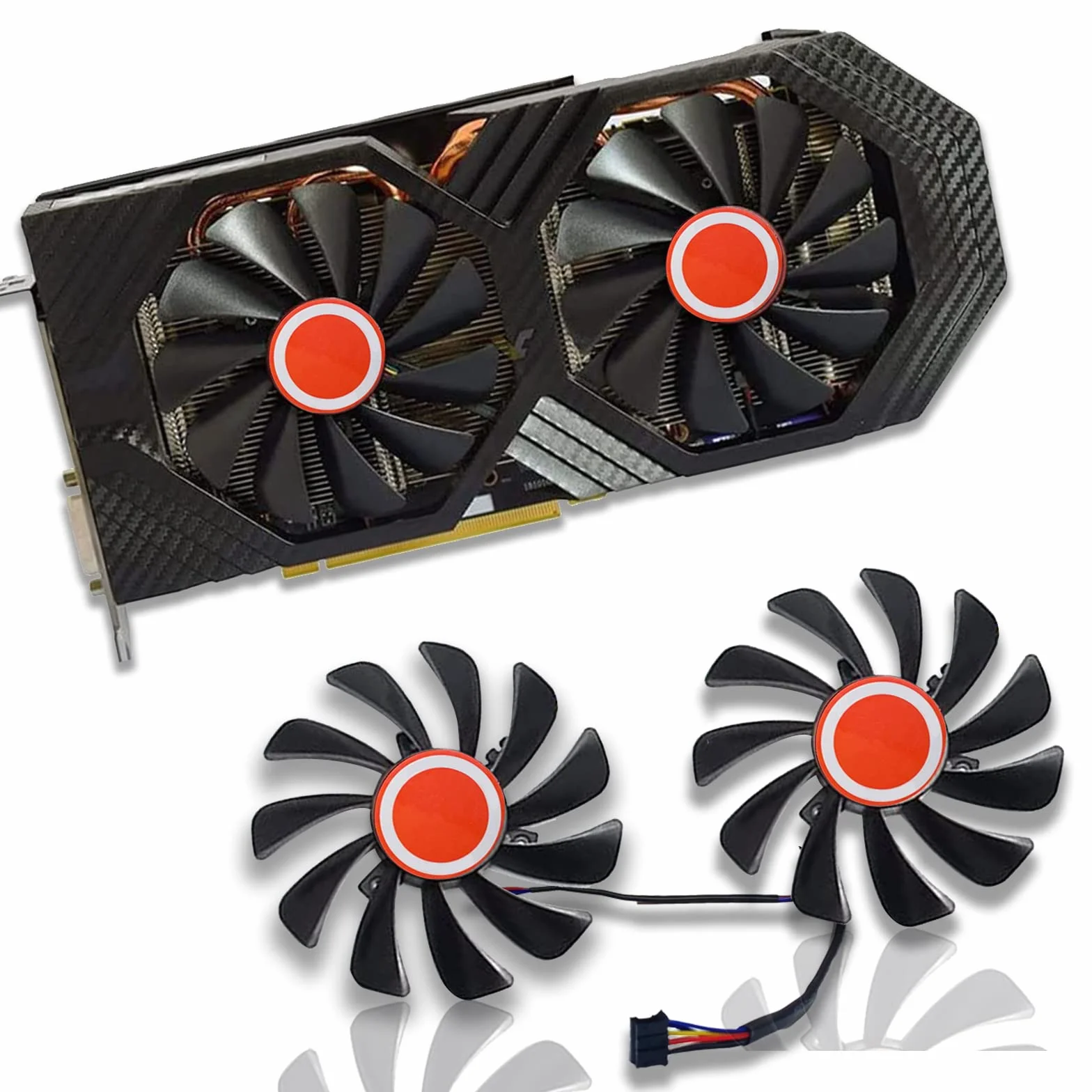 2 pz/set 95 MM 4pin FDC10U12S9-C CF1010U12S CF9010H12S Scheda Grafica Ventole GPU Cooler per XFX RX 570 RX 580 RX 590 Scheda Grafica Raffreddamento
