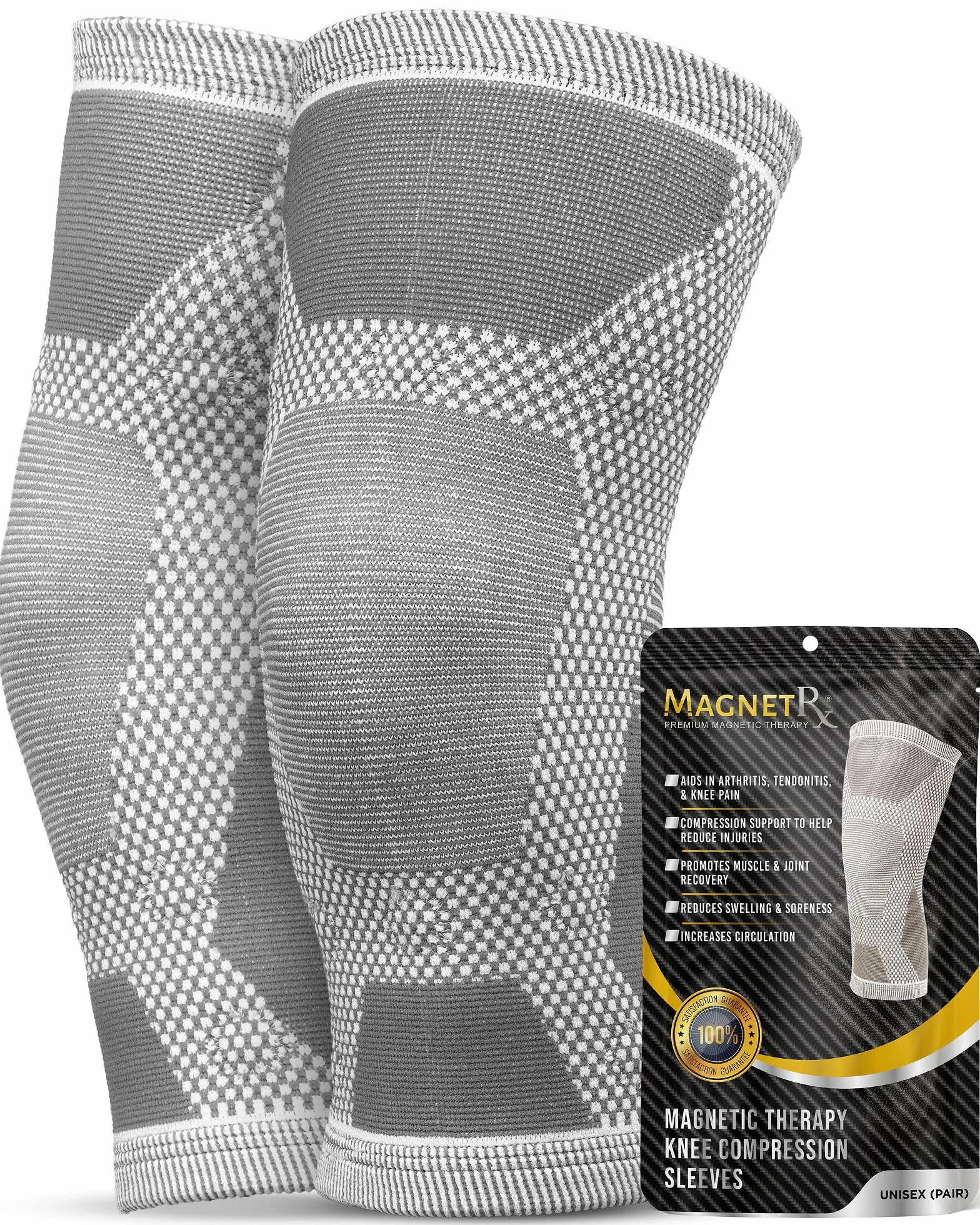 MagnetRX Magnetoterapia Ginocchio Ginocchiera Magnetica Terapeutica Confezione da 2 Taglia L