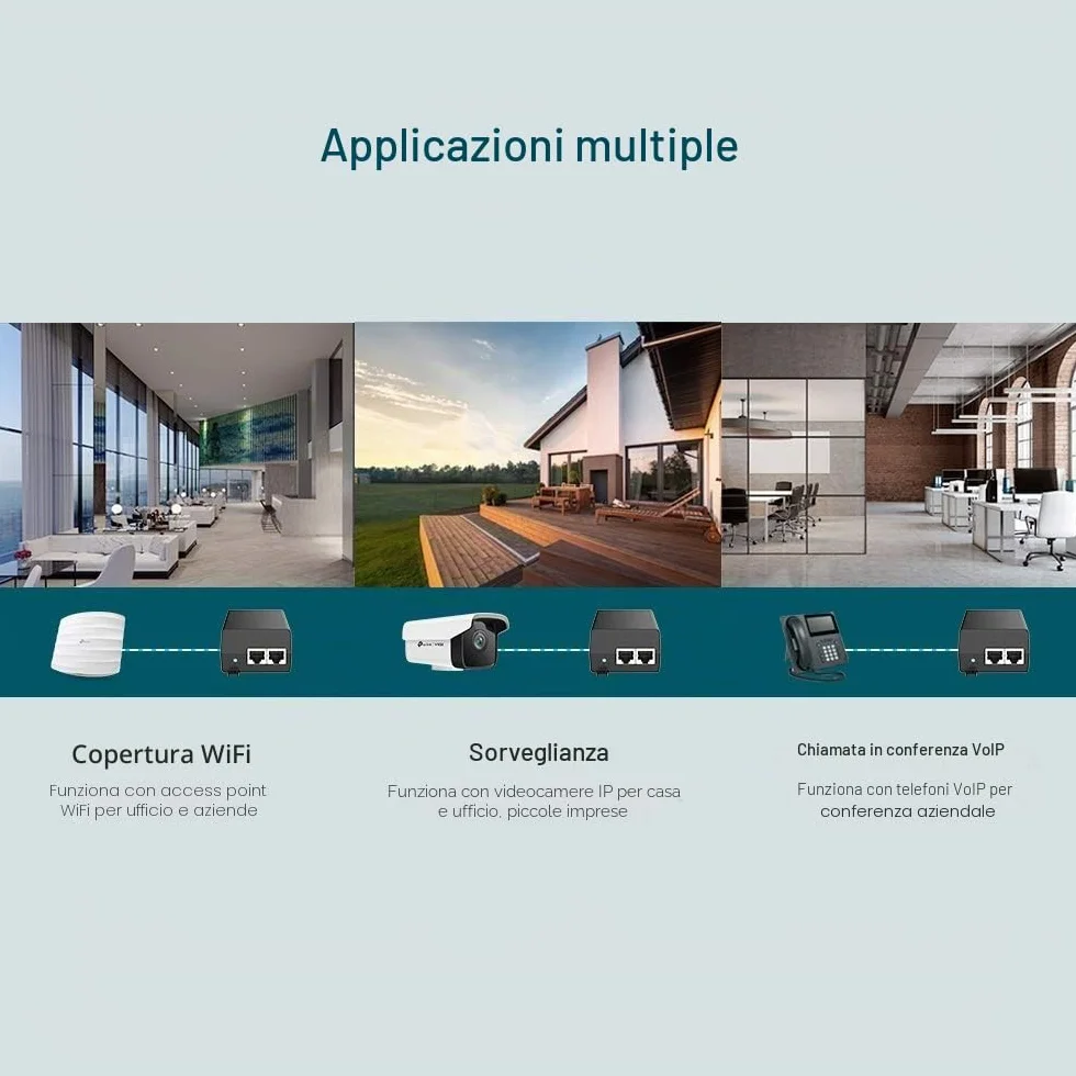 TP-Link TL-POE160S PoE+ Injector IEEE 802.3af/at, 30W Gigabit PoE Injector Adattatore, 2 Porta RJ45 10/100/1000Mbps, Ethernet Gigabit, Plug & Play, Custodia in Metallo Resistente