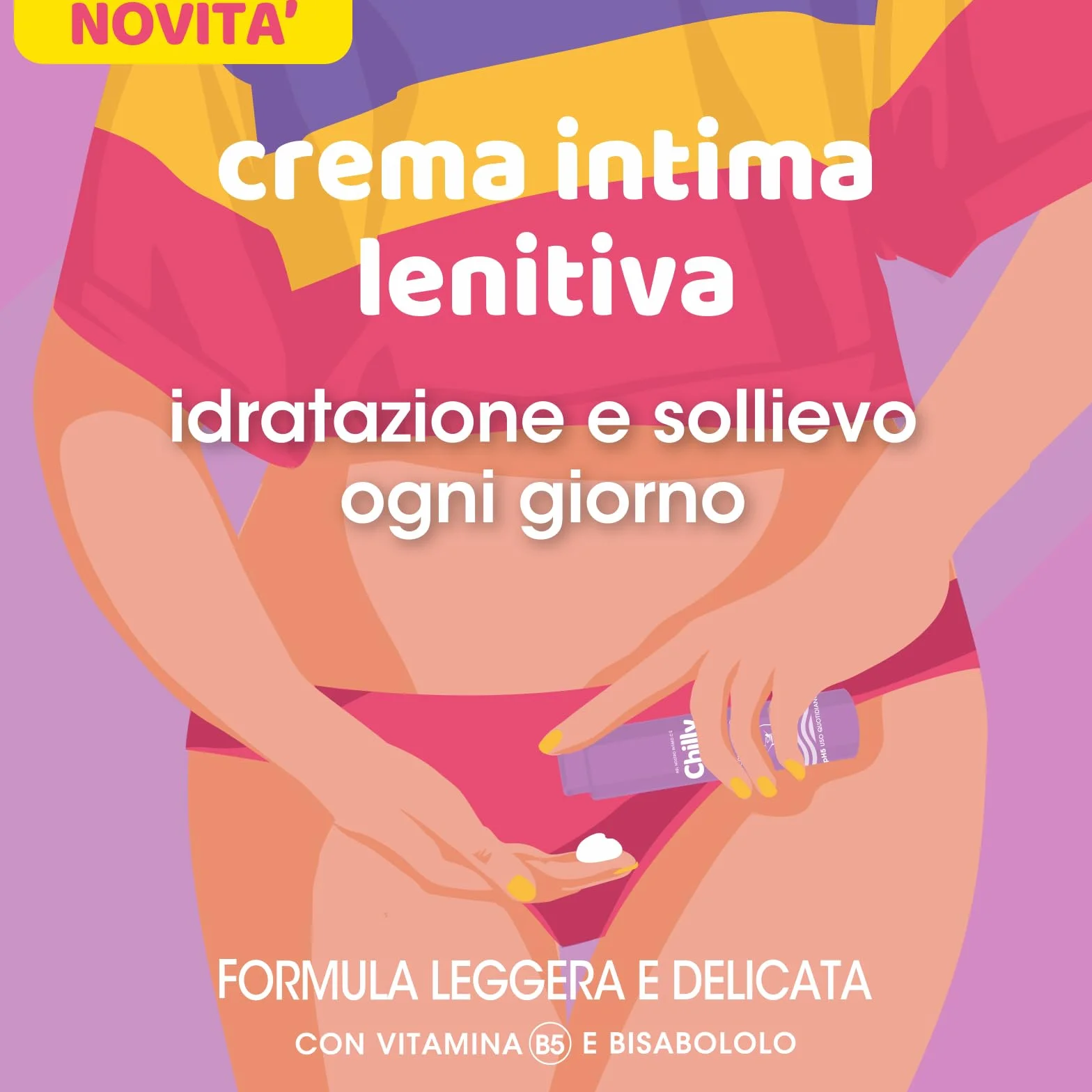 Chilly Crema Intima Lenitiva 50 ml con Vitamina B5 e Bisabololo pH5 Azione Idratante e Calmante