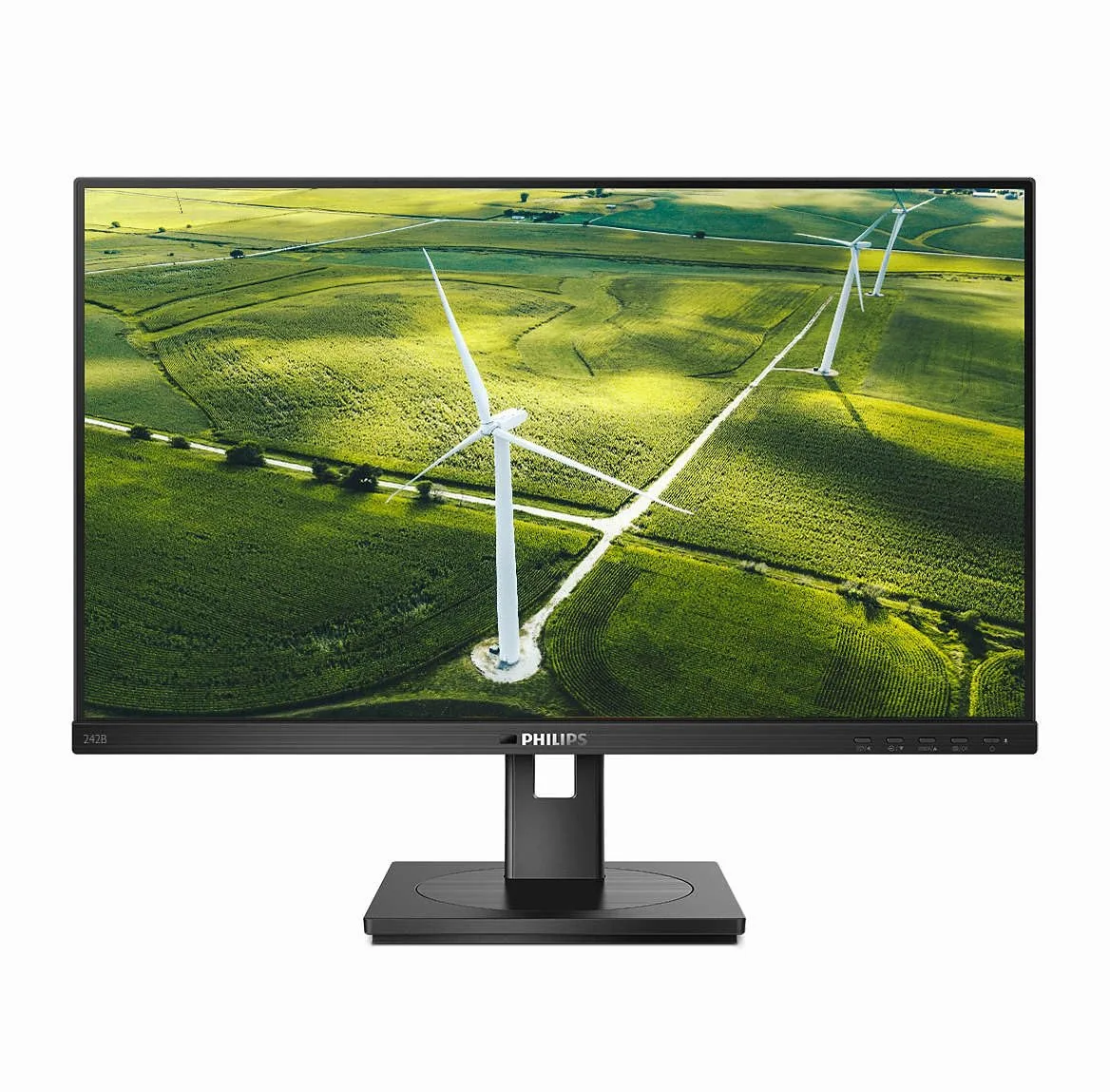 PHILIPS 242B1G - Monitor FHD da 24", 75 Hz, 4 ms, IPS, altoparlanti, hub USB, regolazione dell'altezza, monitor verde (1920 x 1080, 250 cd/m², HDMI/VGA/DP)
