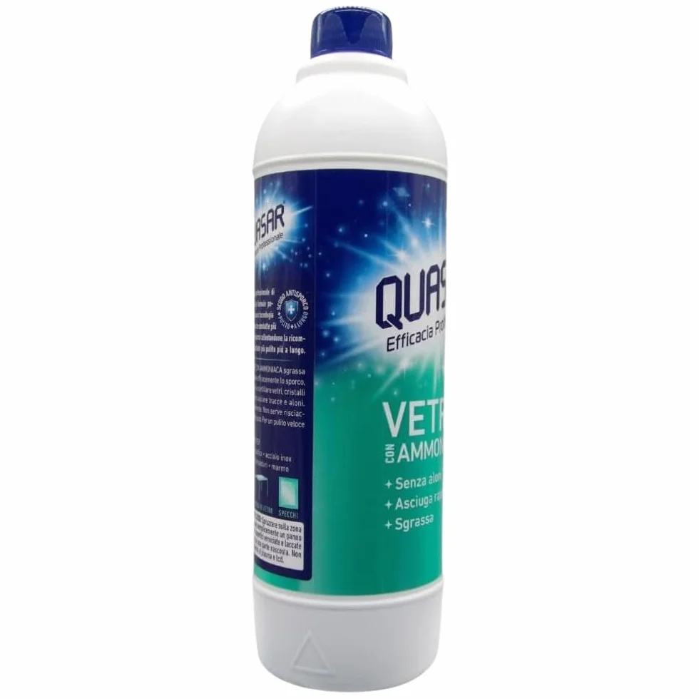 Detergente VETRI Con AMMONIACA Ricarica Asciuga Rapido Sgrassa 580ml (4 Ricariche)