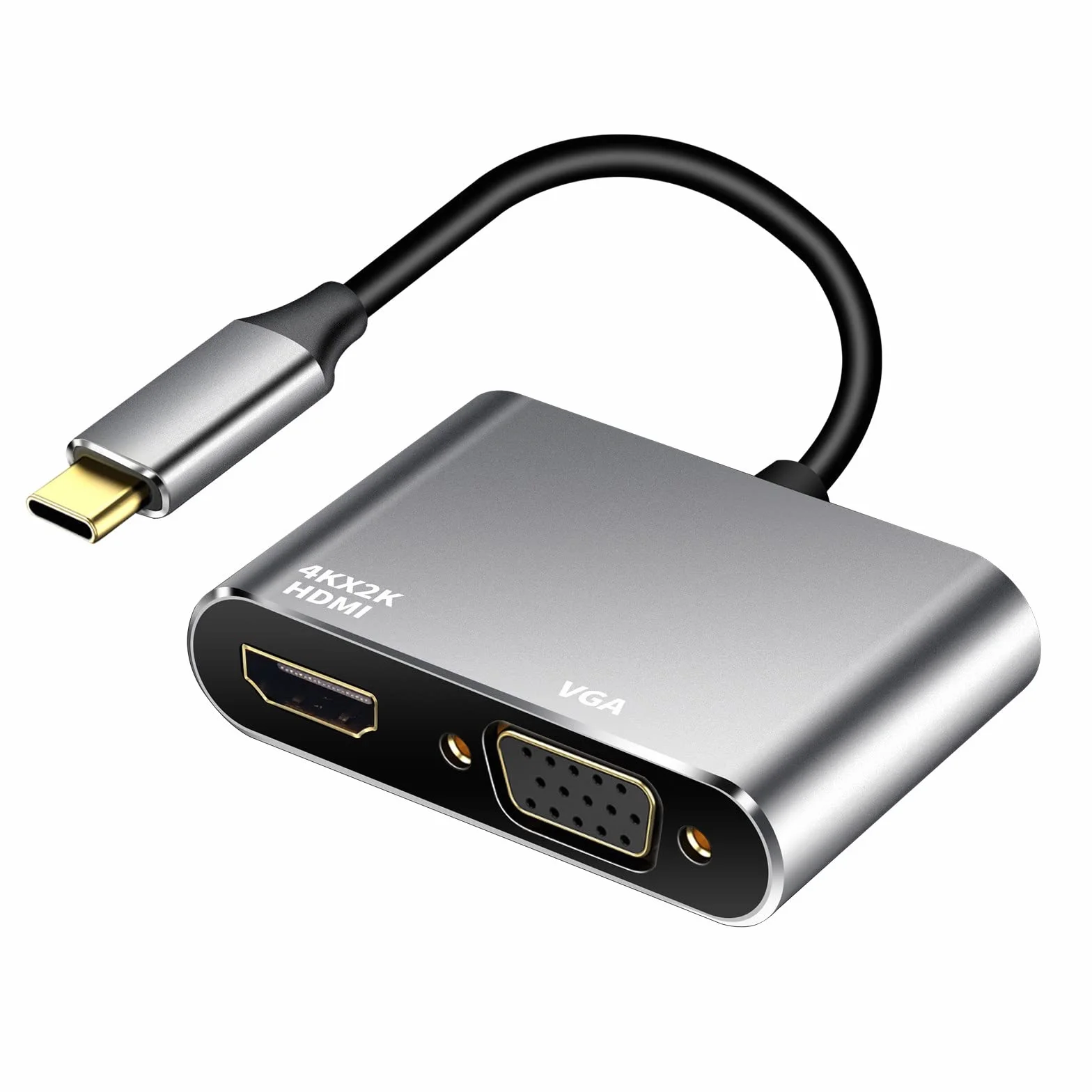 Adattatore da USB C a HDMI VGA, convertitore da USB tipo C Thunderbolt 3 a VGA HDMI 4K per MacBook Pro/Air 2020 2019, iMac, Dell XPS 13/15, Surface Go, Galaxy S20, Chromebook