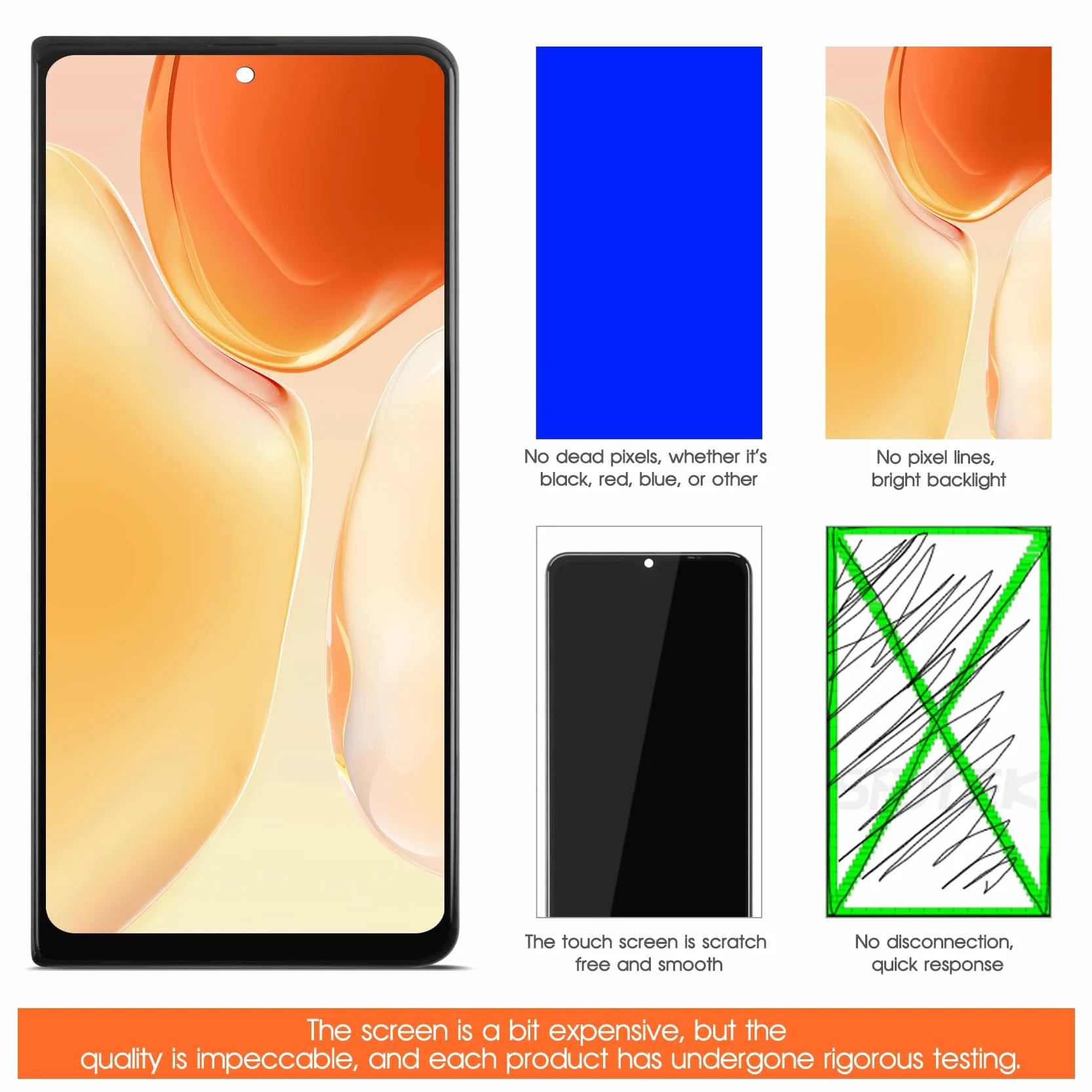 (Schermo esterno) Schermo LCD per Samsung Z Fold 5 LCD Display per Galaxy Z Fold5 SM-F946B SM-F946U 6,2" Schermo di Ricambio Digitalizer Touchscreen Assembly con Riparazione (Nero Incell, Senza