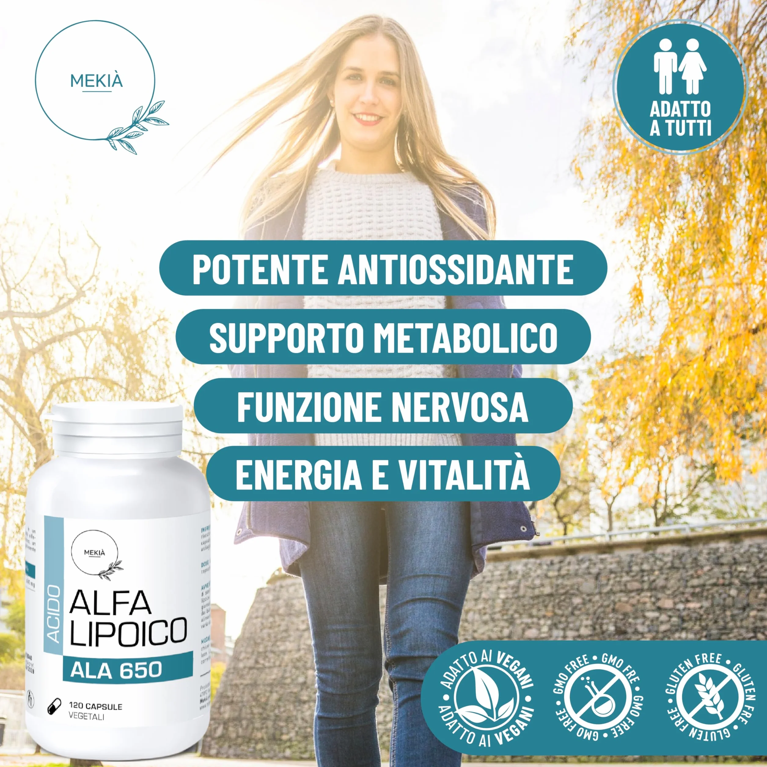 Acido Alfa Lipoico 650 mg 120 Capsule Integratore per Nervi e Benessere Mente