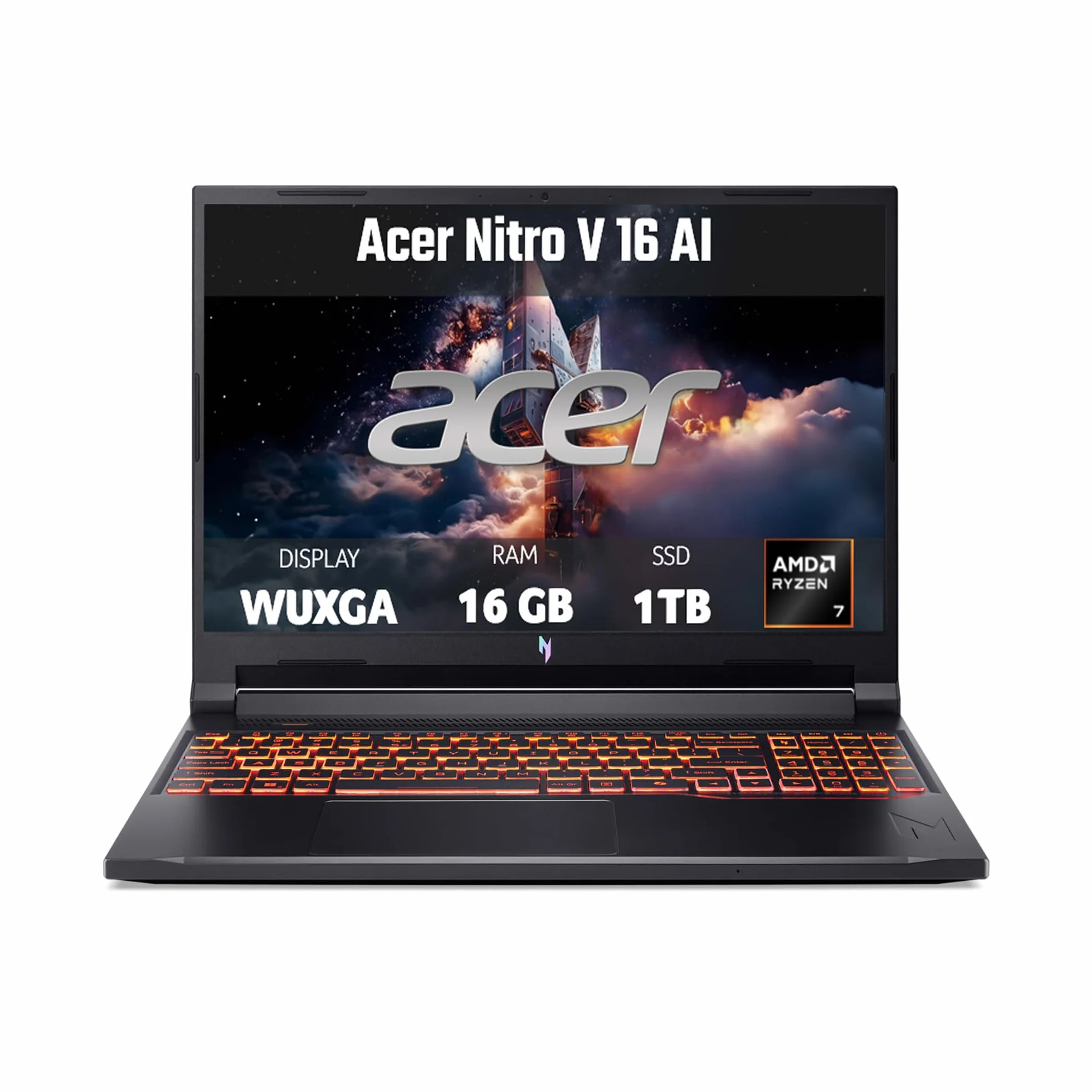 Acer Nitro V 16 AI ANV16-42-R0BK Notebook Gaming, NVIDIA GeForce RTX 5060 8 GB GDDR7, Processore AMD Ryzen™ 7 260, Ram 16 GB DDR5, 1024 GB SSD, Display 16" WUXGA IPS 180 Hz, Windows 11 Home