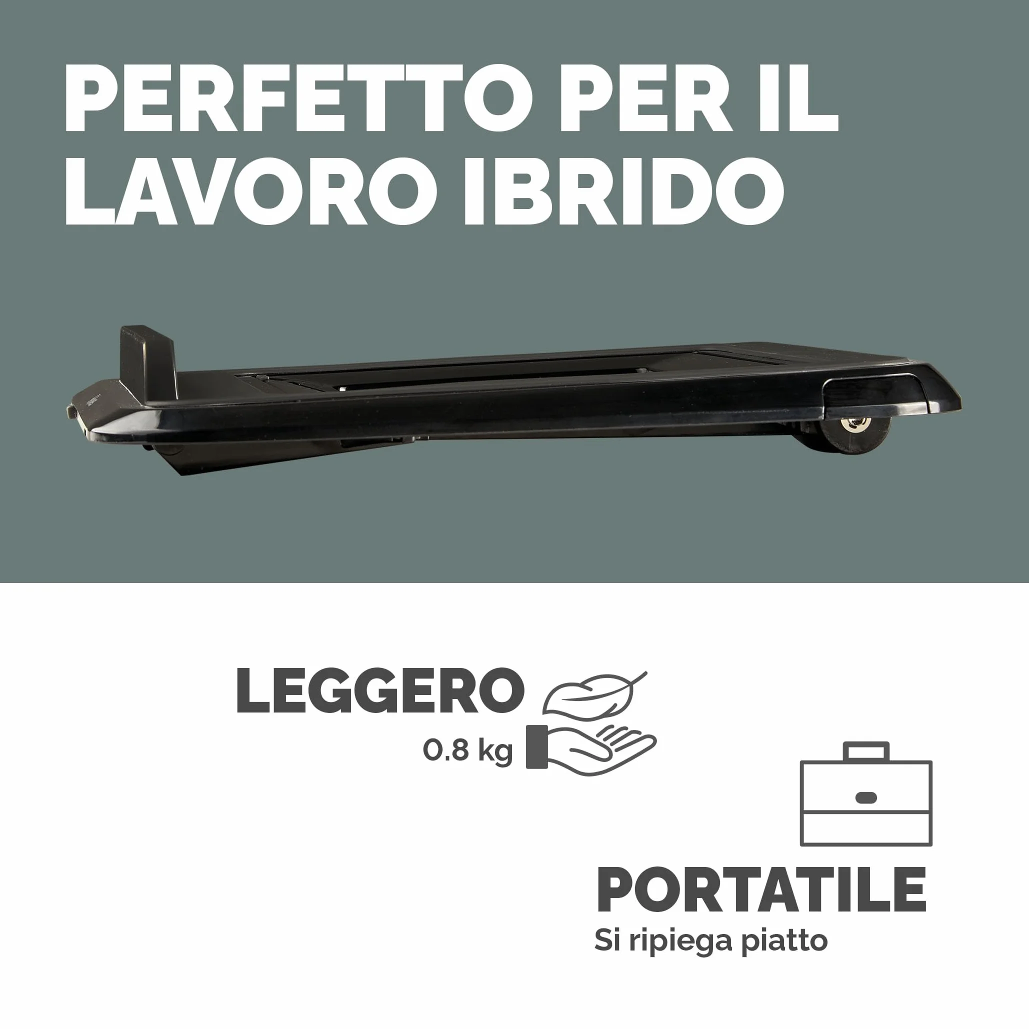 Fellowes Supporto Laptop Everyday – Nero – Portatile, ergonomico, con 7 altezze regolabili – Per casa, ufficio e lavoro ibrido – Fino a 17", max 4 kg