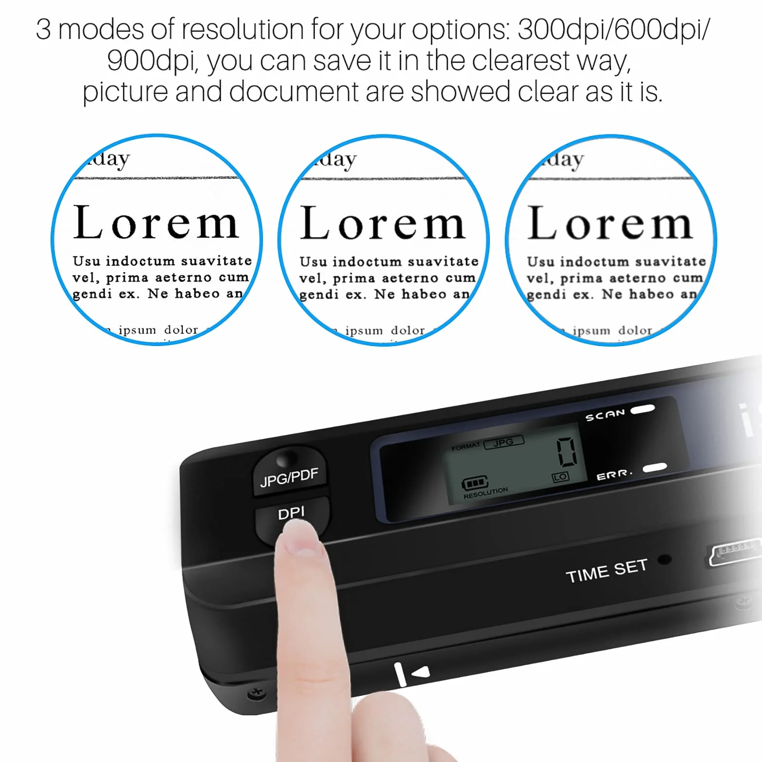 Scanner di documenti portatile USB 900 DPI scansione A4 16 GB