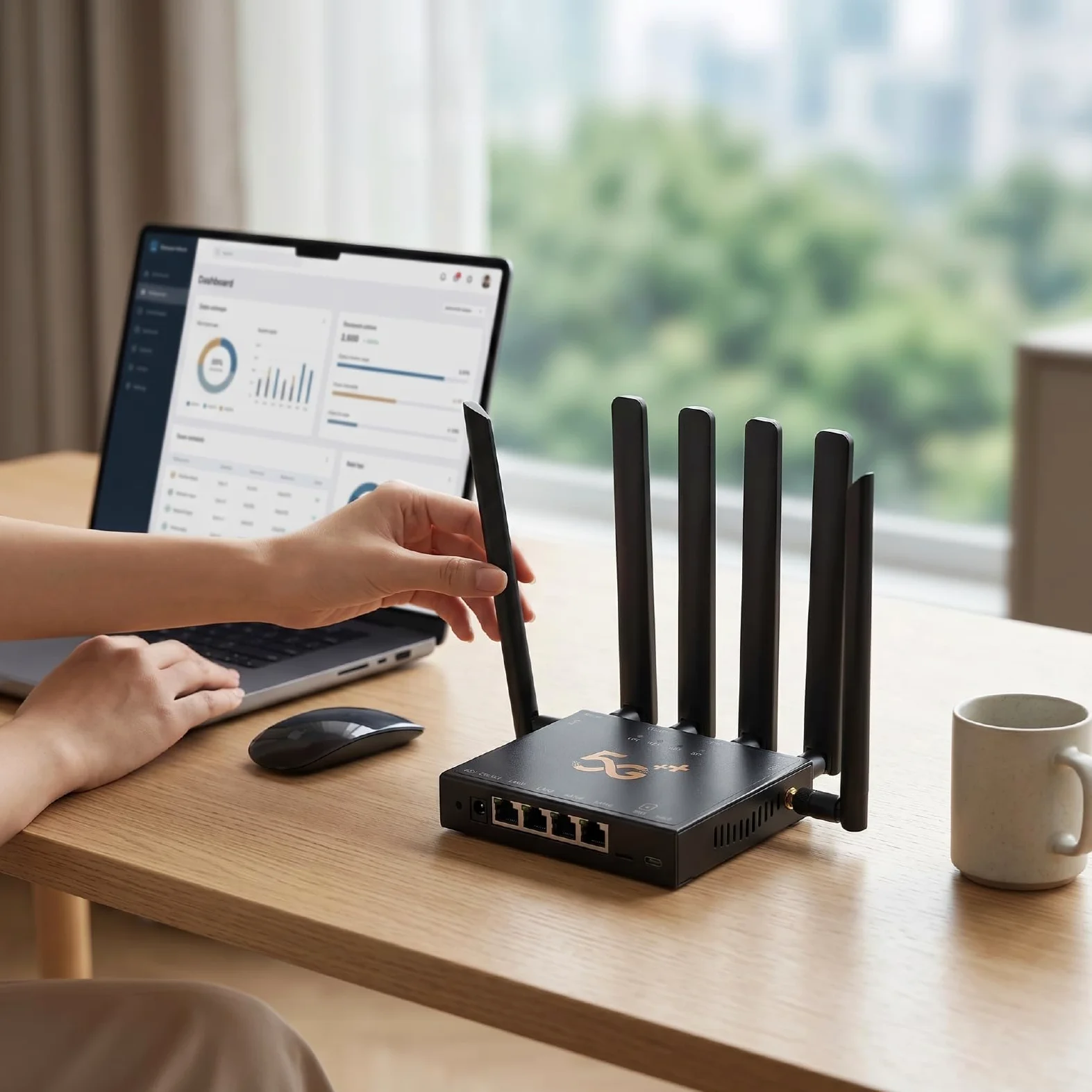 YUYTE Router 5G SA NSA Router Industriale per Schede SIM Wireless Dual Band Gigabit WiFi per Europa Asia Africa Australia