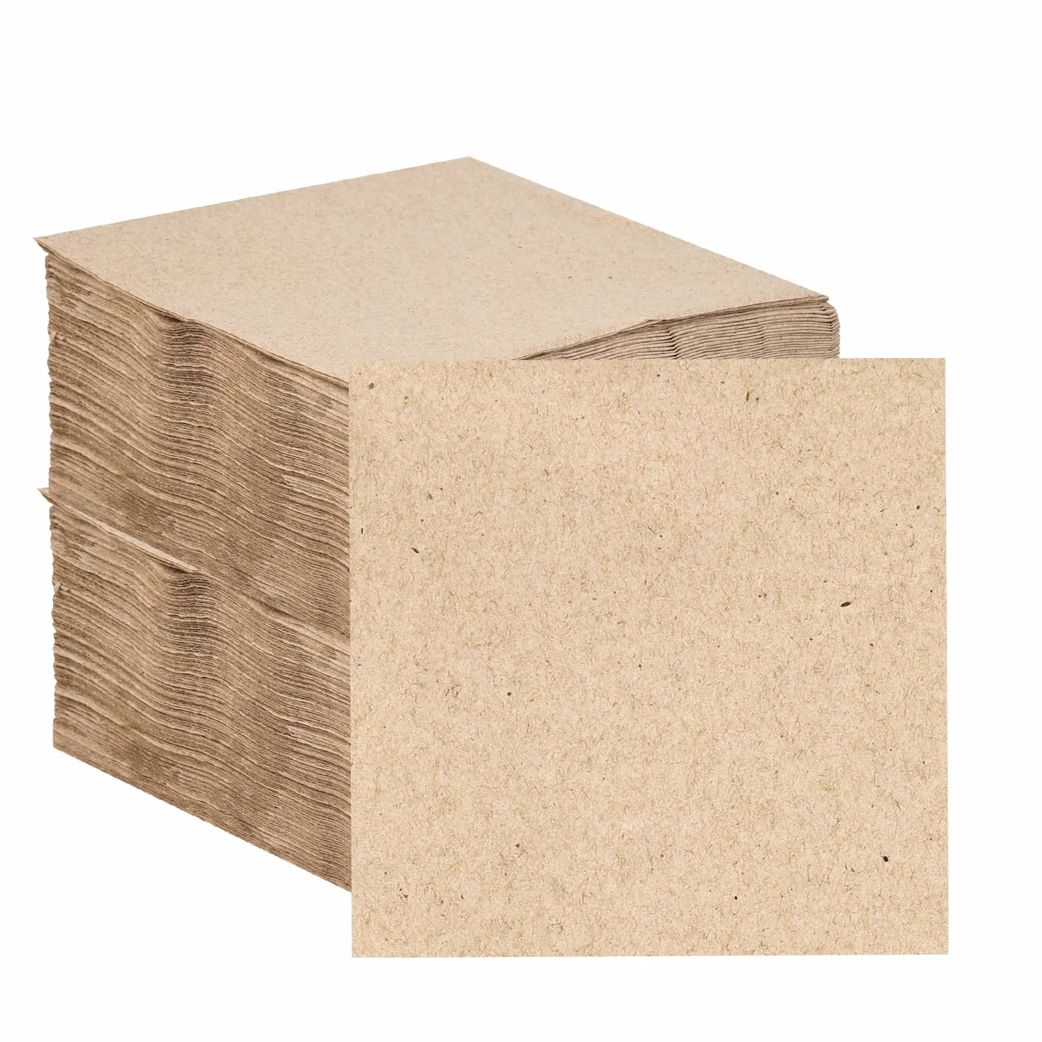 Tovaglioli di Carta Riciclata Morbidi Marrone Monouso 33cm 2 Strati Kraft Non Sbiancato Eco