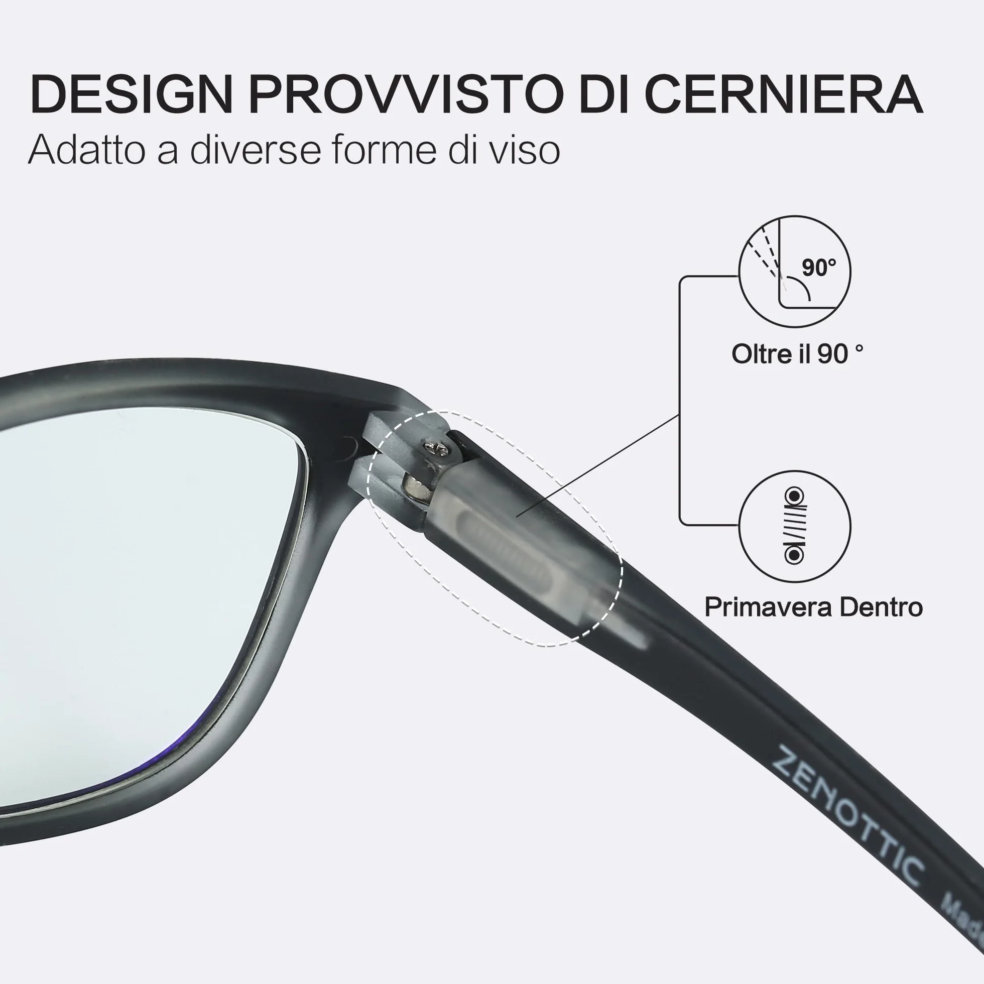 ZENOTTIC Occhiali Anti Luce Blu Bambini Computer Lenti Antiriflesso Protezione Occhi