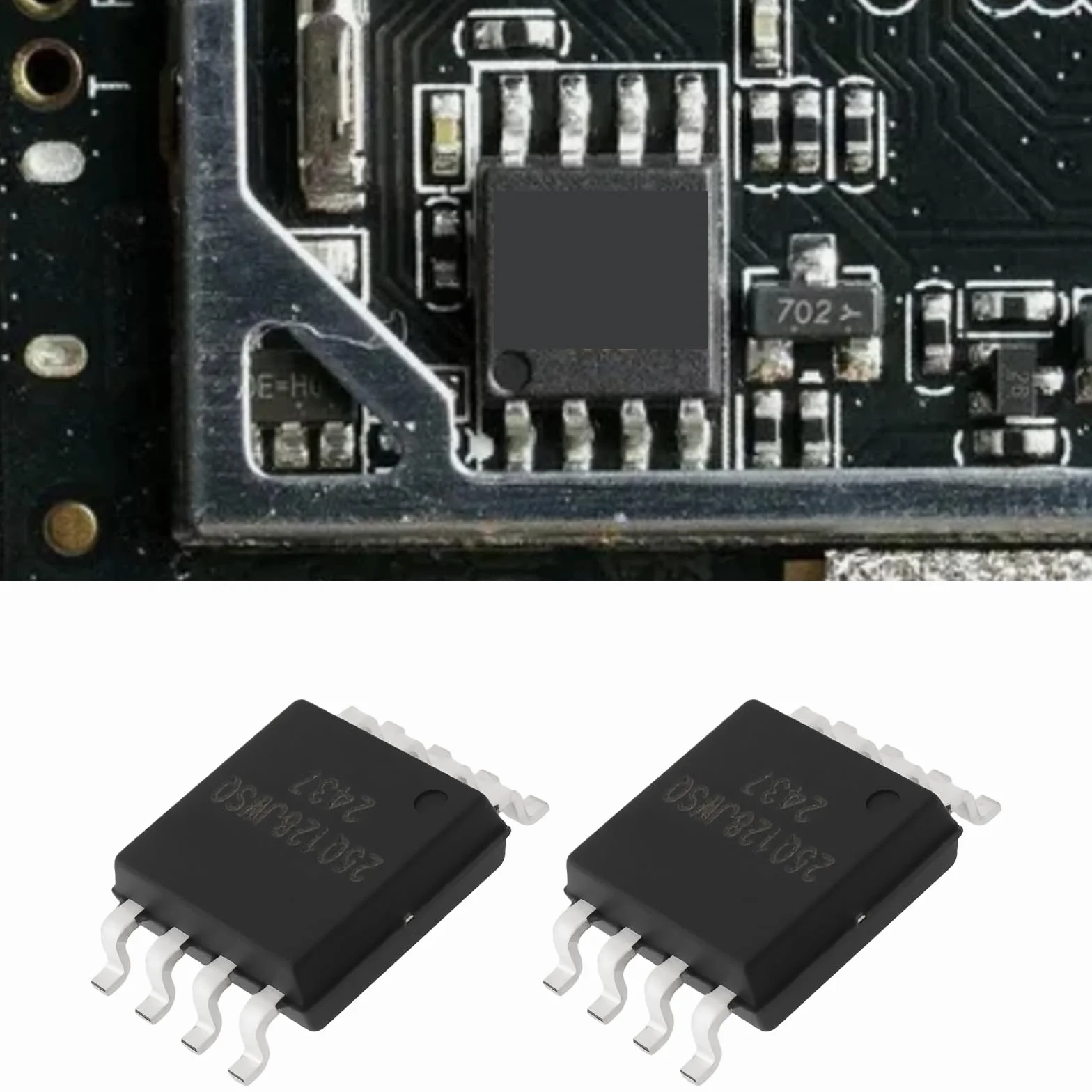 2 Pezzi Chip di Memoria Flash Seriale W25Q128JWSQ da Package SOIC-8 Interfaccia SPI per Sistemi Embedded Applicazioni di Archiviazione Dati