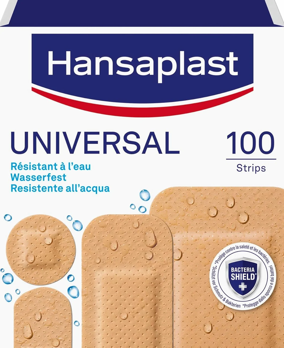 Hansaplast Cerotti UNIVERSAL 100 Pezzi 4 Formati Impermeabili Traspiranti