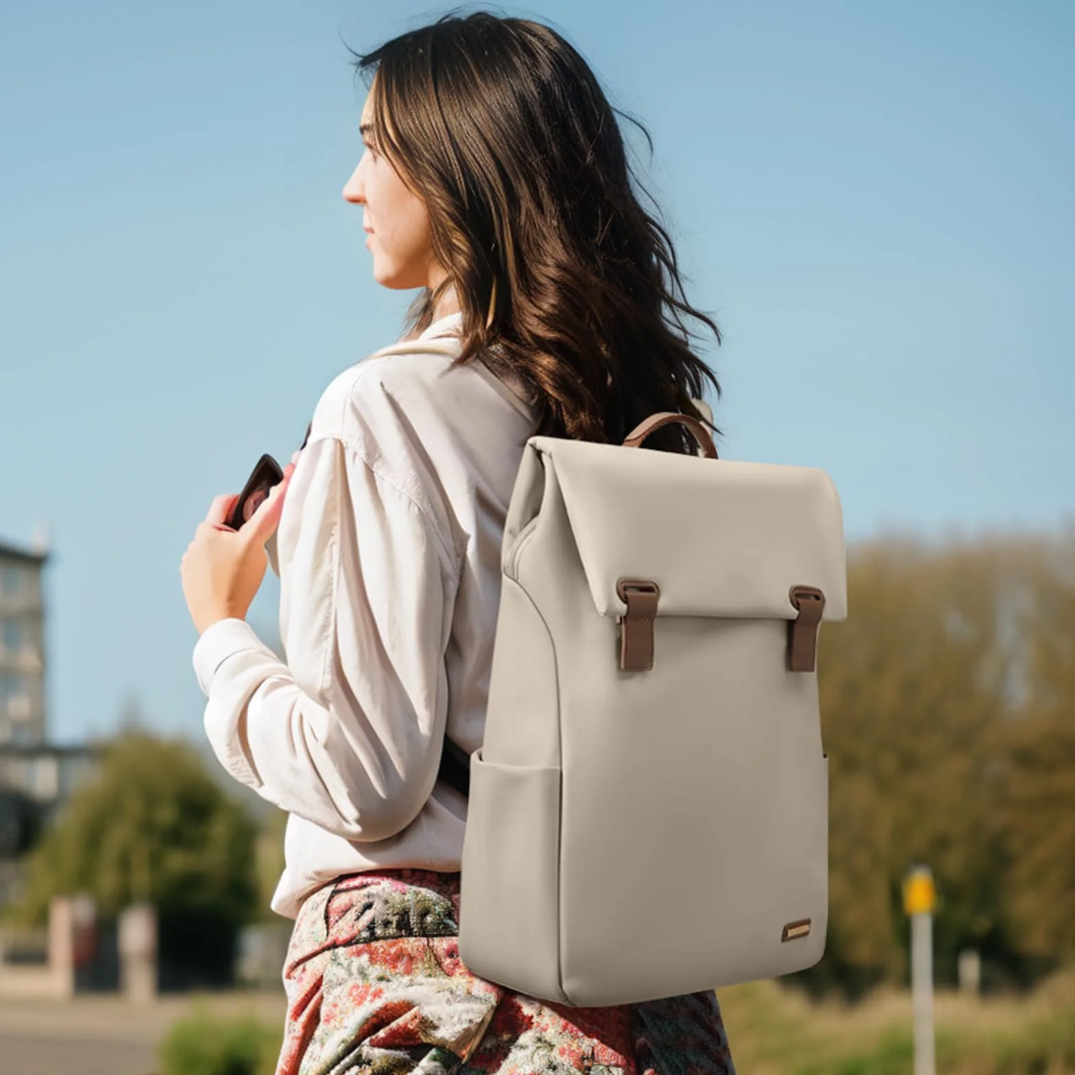 Zaino Donna per PC Portatile 15.6Pollici, Zaino Lavoro Uomo Impermeabile Antifurto, per Laptop, Computer Notebook Borse per Viaggio Ufficio Scuola,Mandorla
