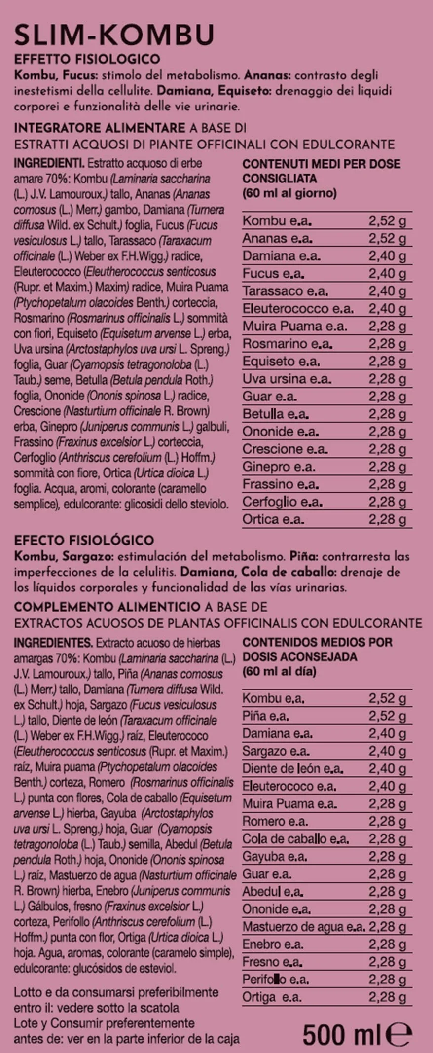 Gianluca Mech Slim-Kombu Integratore Alimentare Gluten Free 500 ml