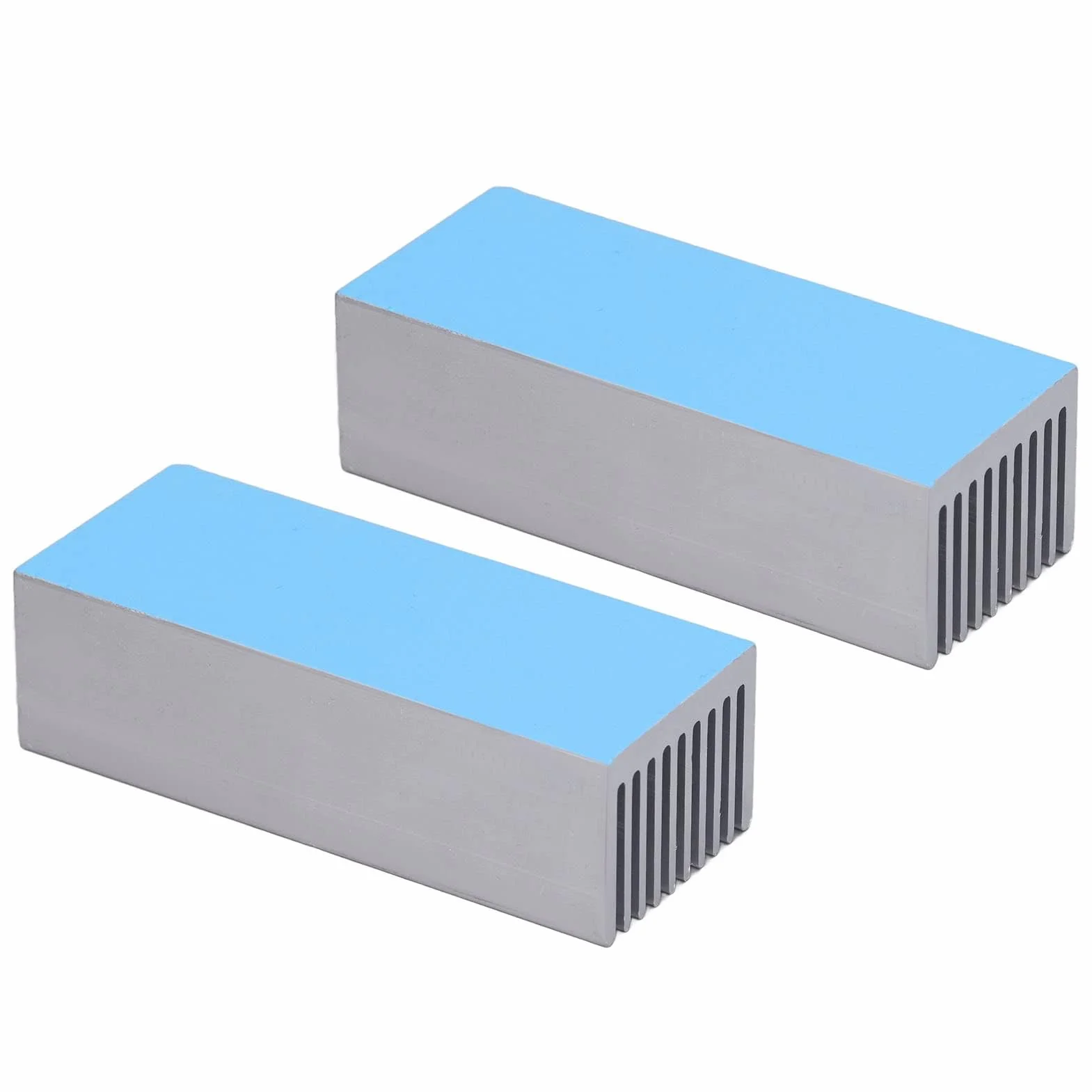 Radiatore di Raffreddamento a Dissipazione di Calore in Alluminio 2 Pezzi per Scheda di Alimentazione della CPU 100x40x30mm(With thermal conductive adhesive)