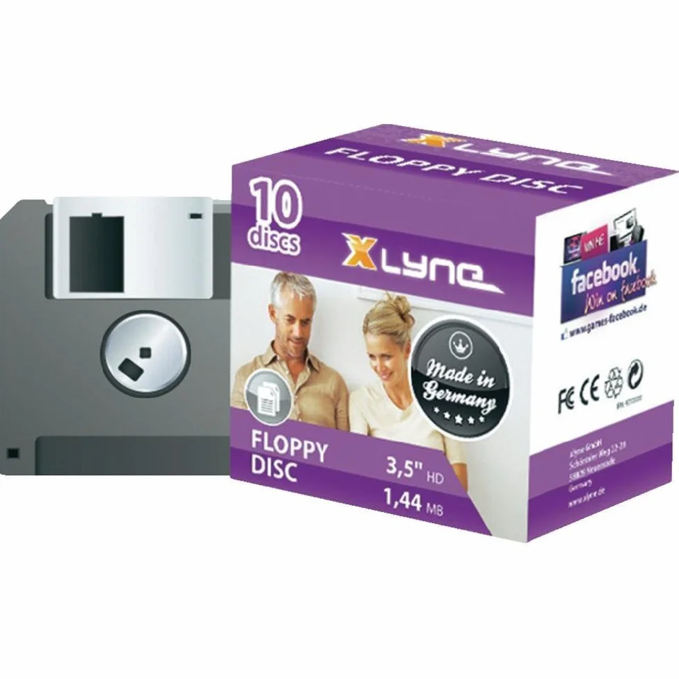 Disk Xlyne 1.44MB Floppy Disc, Confezione da 10