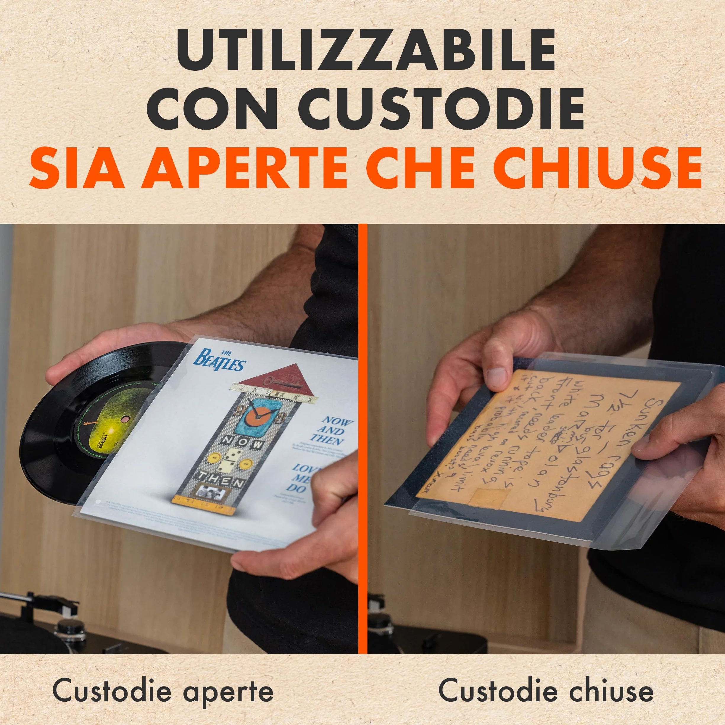 Spincare 50x 7 pollici buste vinili 45 giri esterne protezione UV | Density buste protettive vinili in polietilene resistenti qualità archivio per dischi 7”
