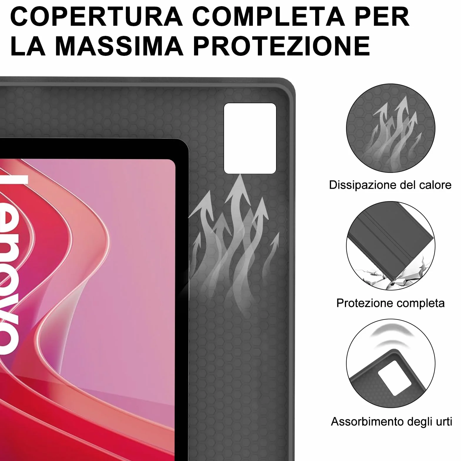 IVEOPPE Tastiera per Lenovo Tab M11 11" 2024, Cover Tastiera Layout Italiano Wireless Bluetooth per Lenovo Tab M11 11" 2024 (TB330FU/TB330XU),Nero