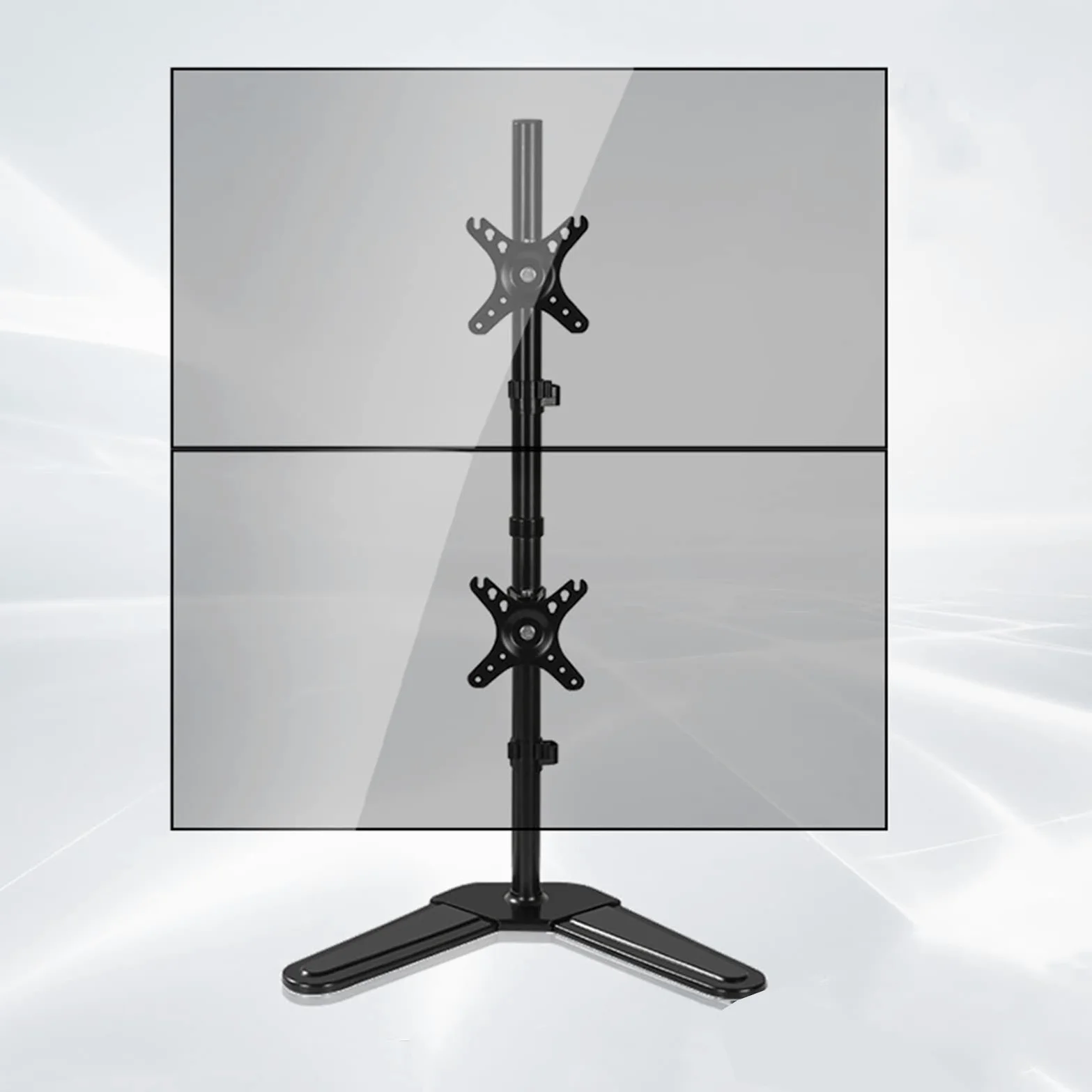 Supporto Doppio per Monitor, Supporto da Scrivania Autoportante per 2 Monitor Fino A 32 Pollici, Girevole, Inclinabile, Regolabile in Altezza, Supporto 75X75 Mm, 100X100 Mm