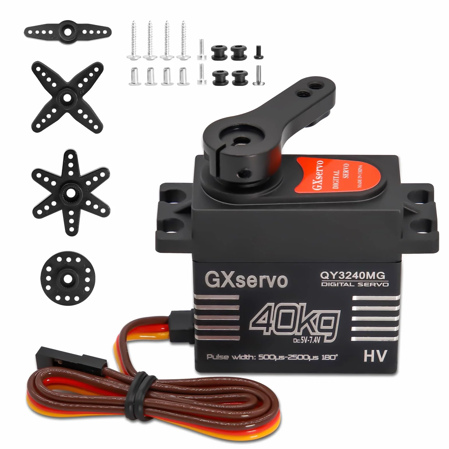 Digitale Servomotore Binghe 1 pezzi 40KG Servo Digitale Metal Servomotore 40KG Servo Motore con Ingranaggi in Metallo per Auto RC 1/10 1/8 Elicottero compatibile con Arduino